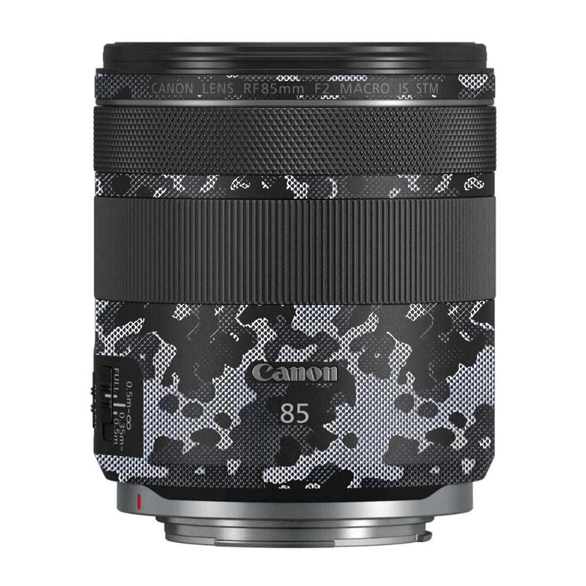 Stealth Grey Camo Canon RF 85mm F/2 Macro IS STM Camera Lens Skin