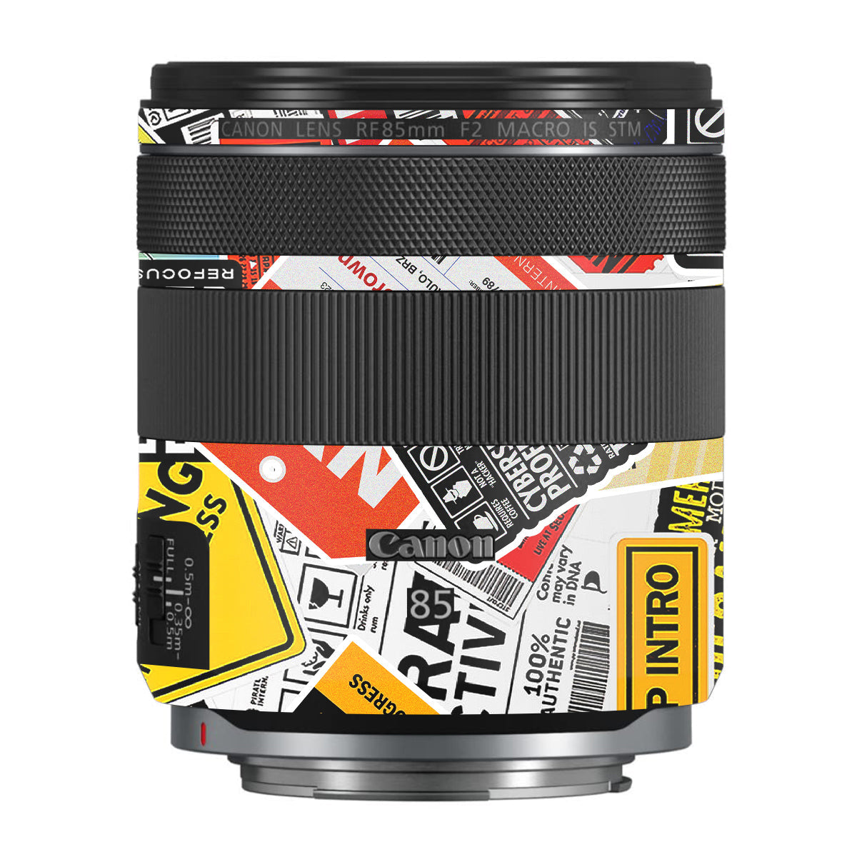 Tech Aesthetic Sticker Collage Canon RF 85mm F/2 Macro IS STM Camera Lens Skin