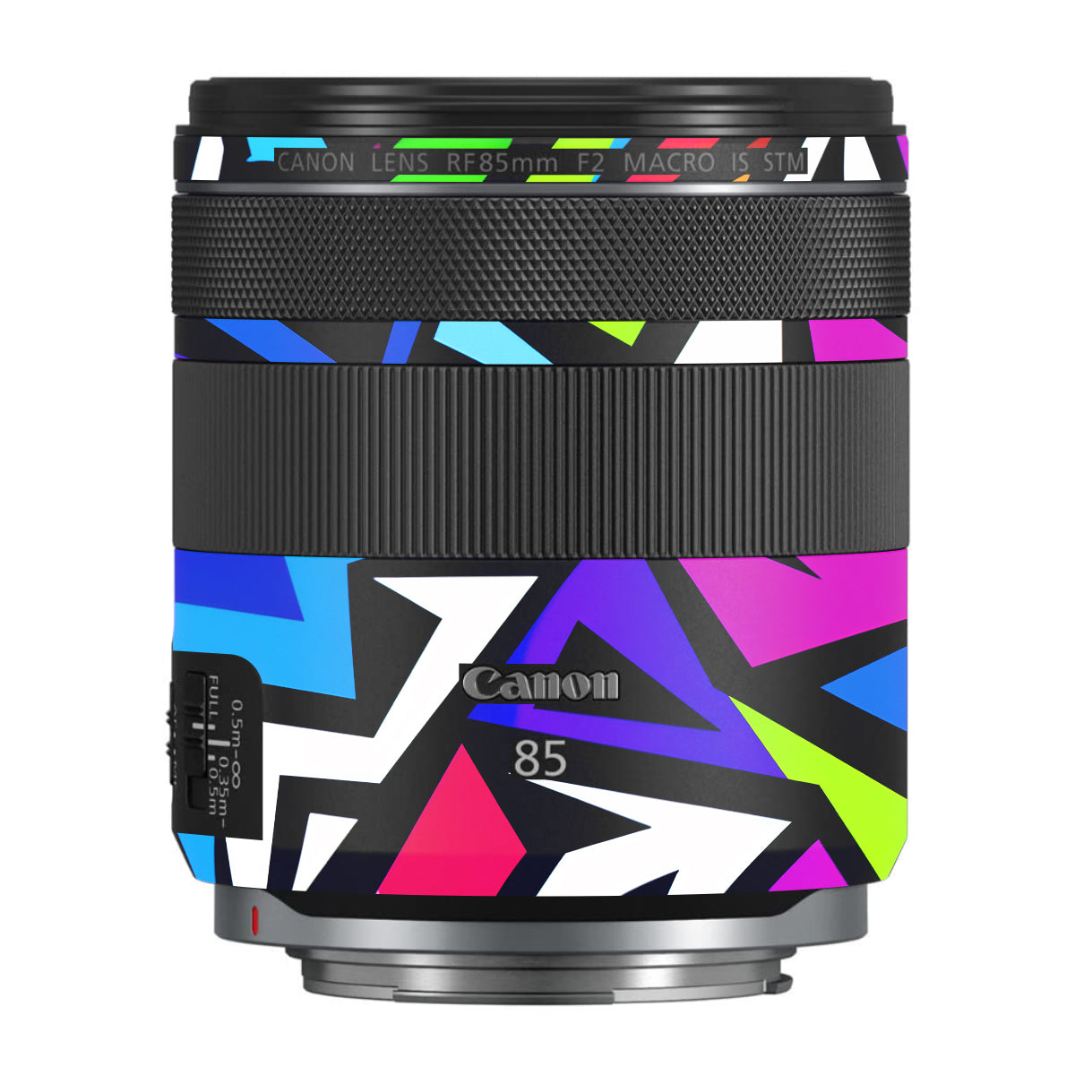 Bold Geometric Pop Canon RF 85mm F/2 Macro IS STM Camera Lens Skin