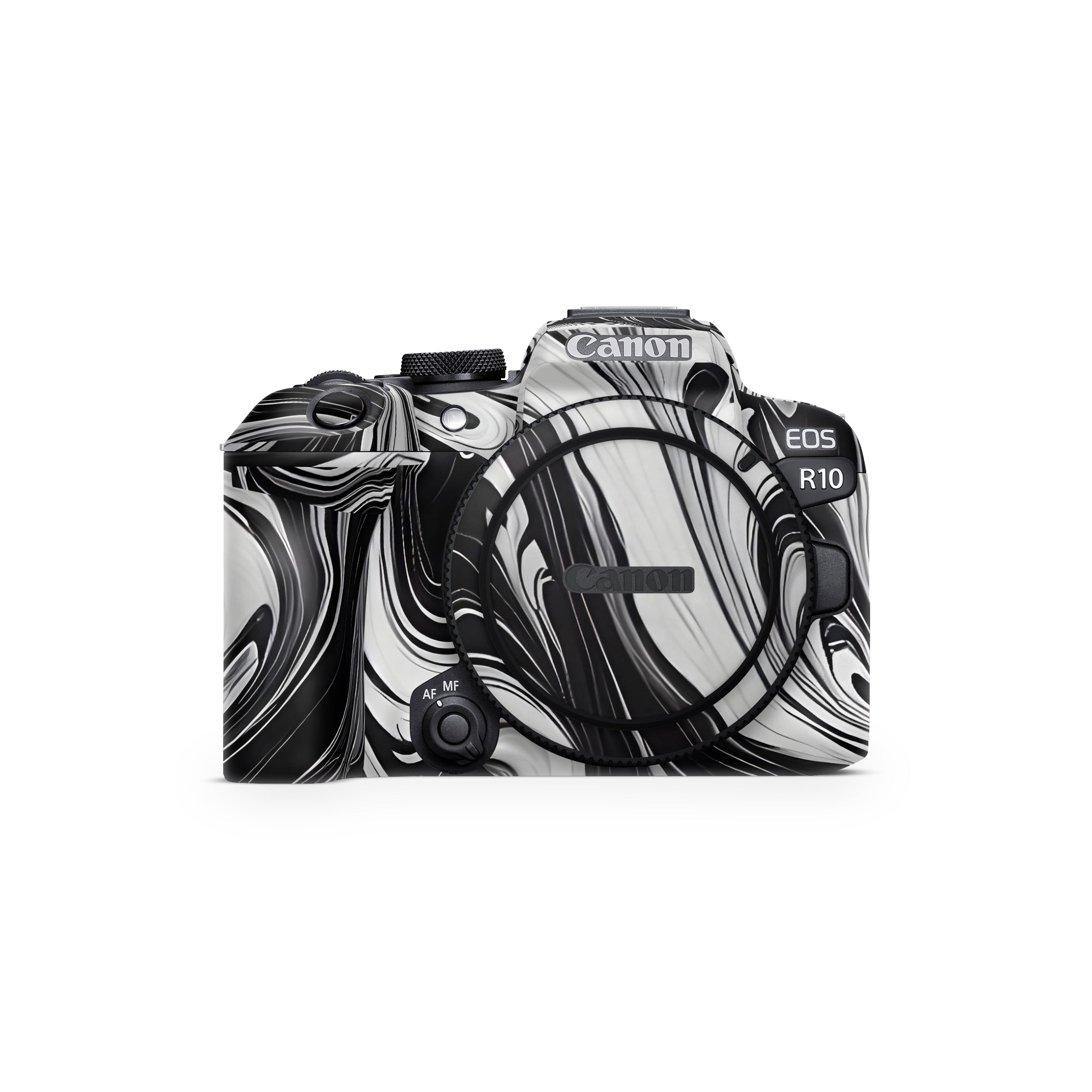 Black and White Marble Canon EOS R10 Camera Skin