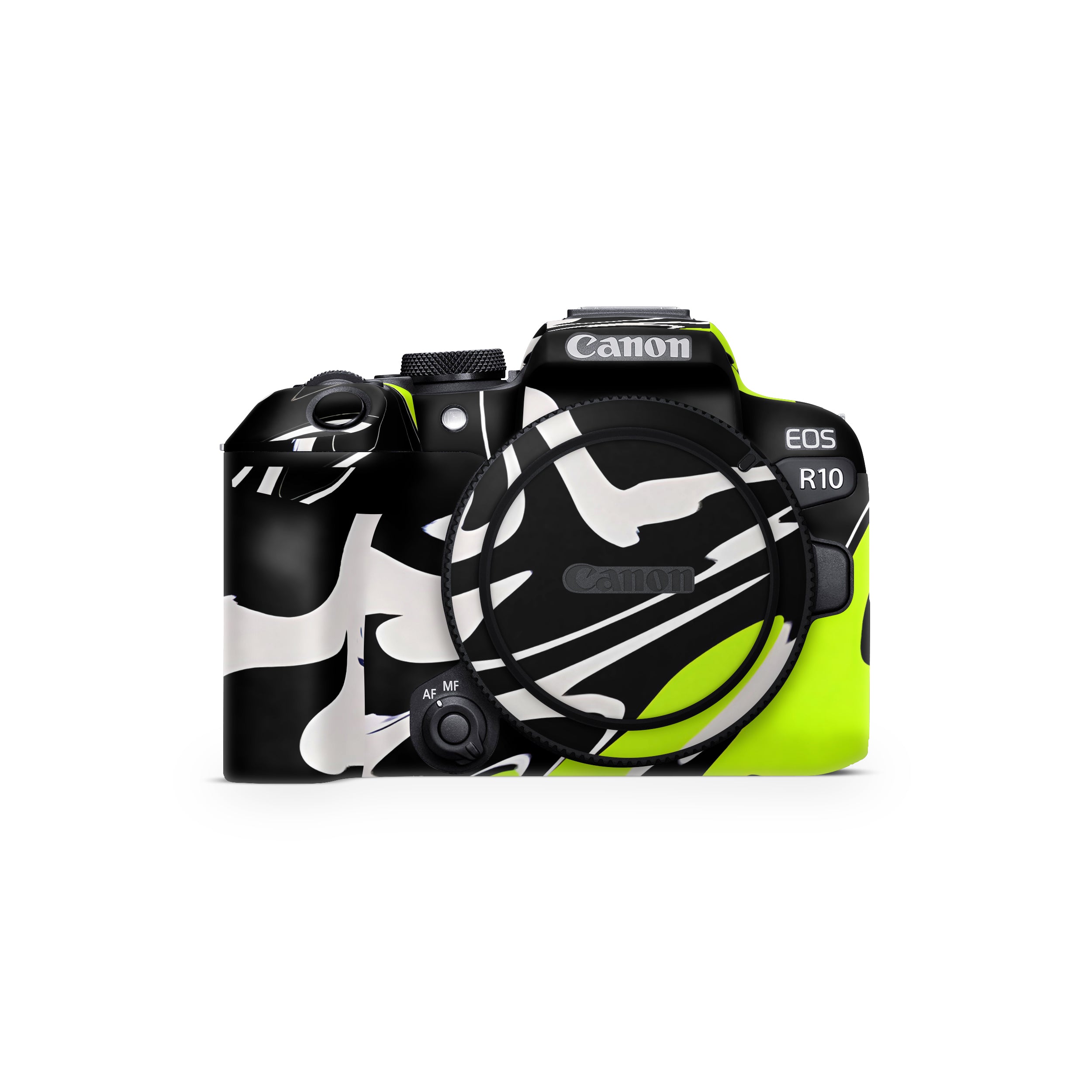 Neon Green and Black Pattern Canon EOS R10 Camera Skin