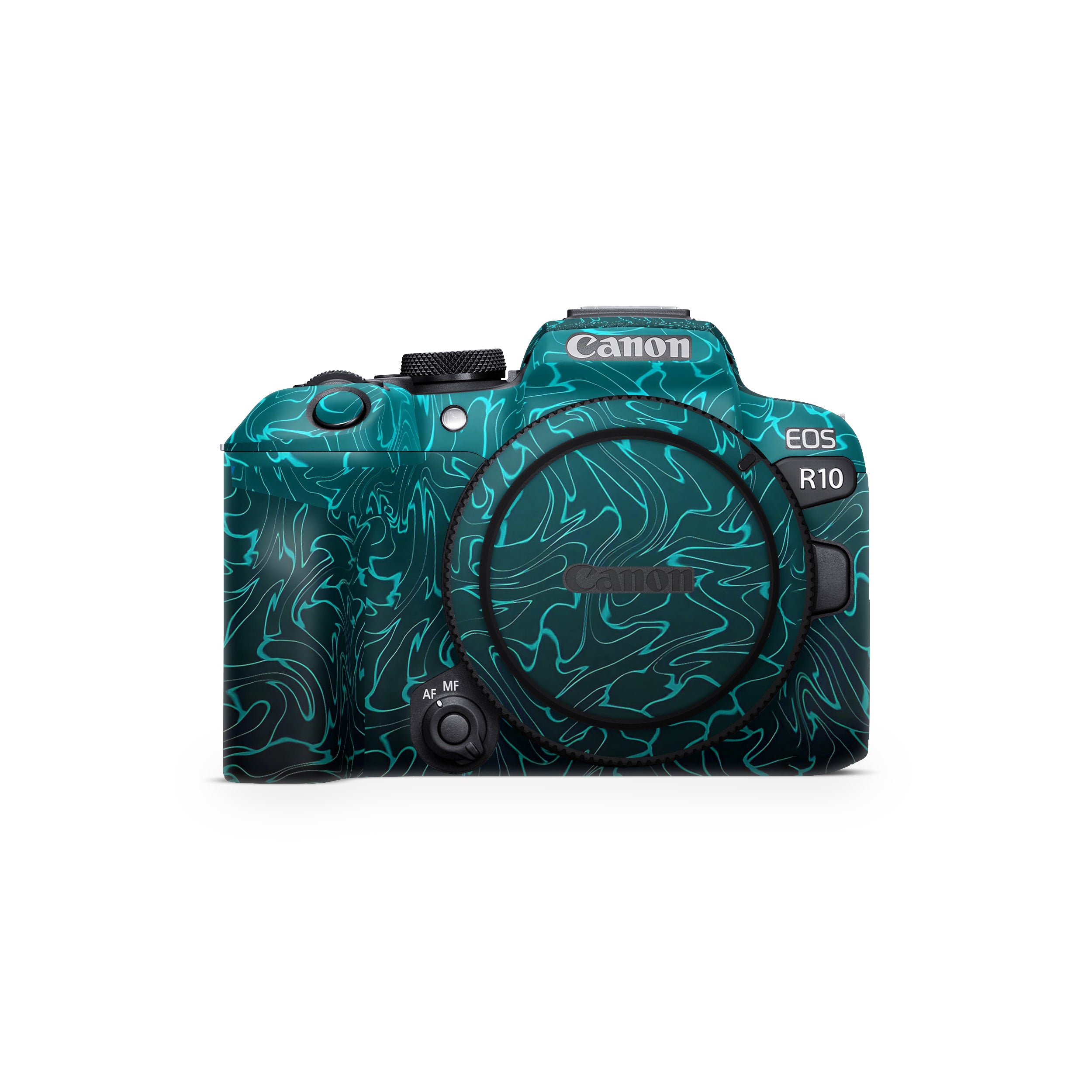 Cyan Blue to Black Gradient Canon EOS R10 Camera Skin