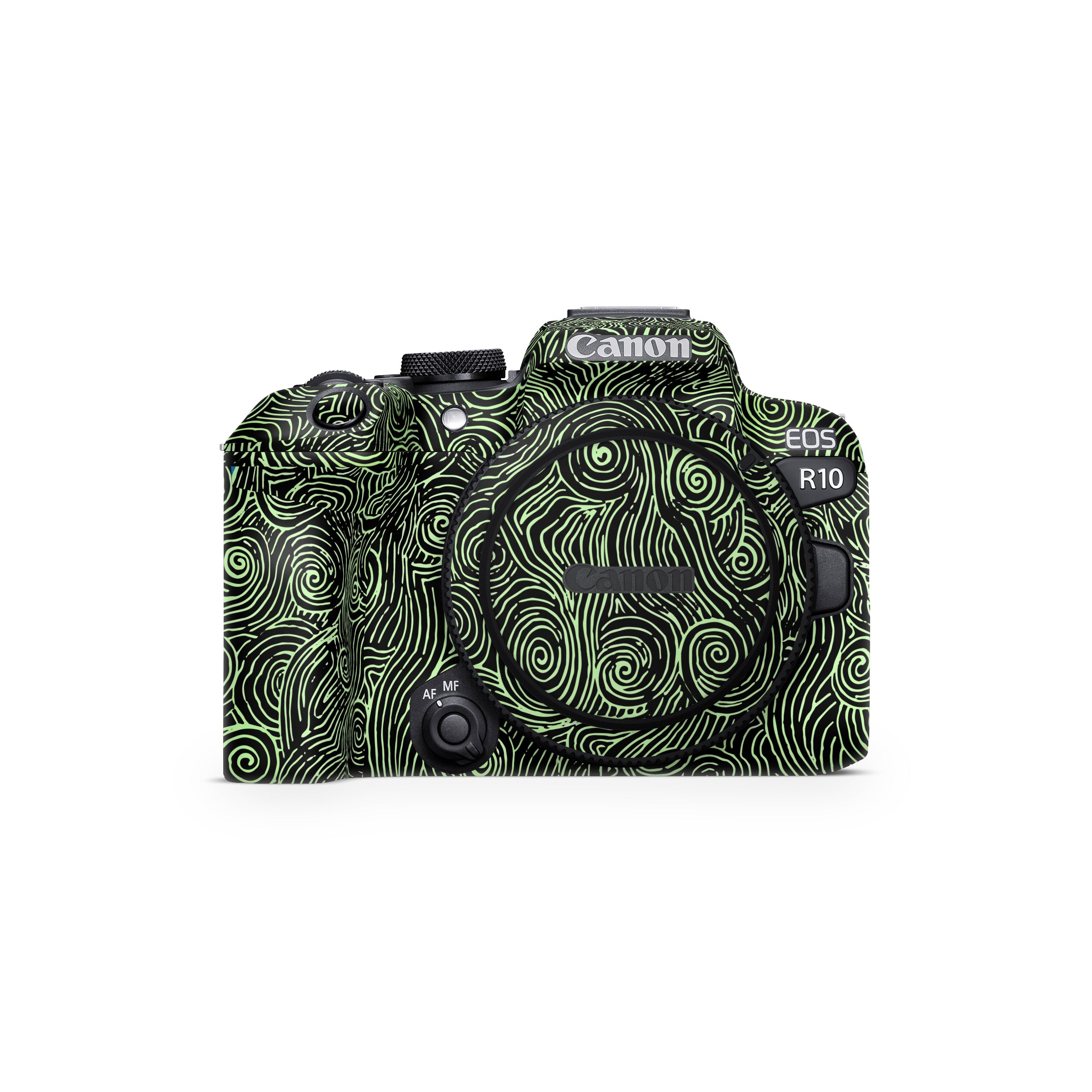Green Spirals Canon EOS R10 Camera Skin
