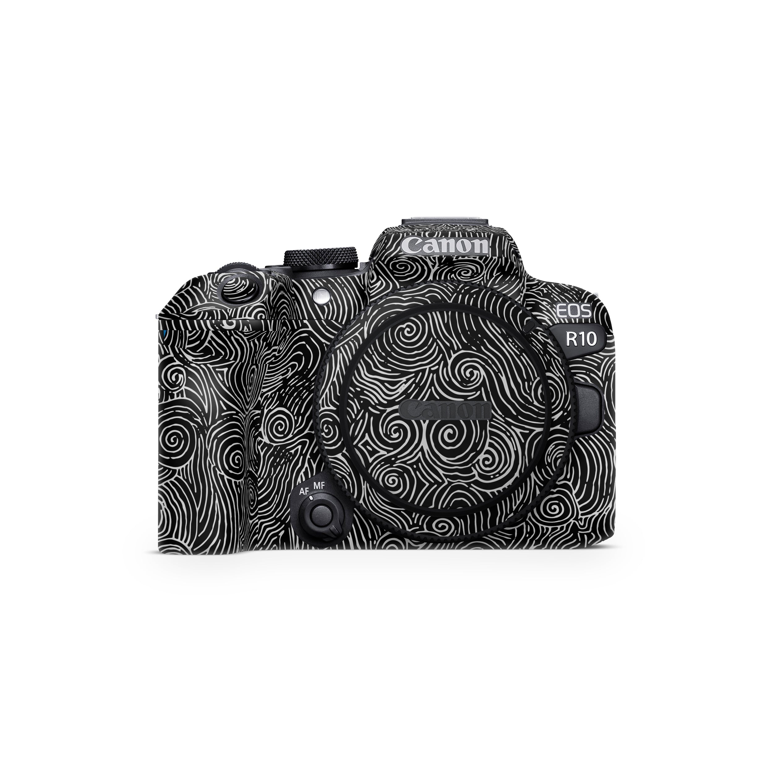 White Spirals Canon EOS R10 Camera Skin