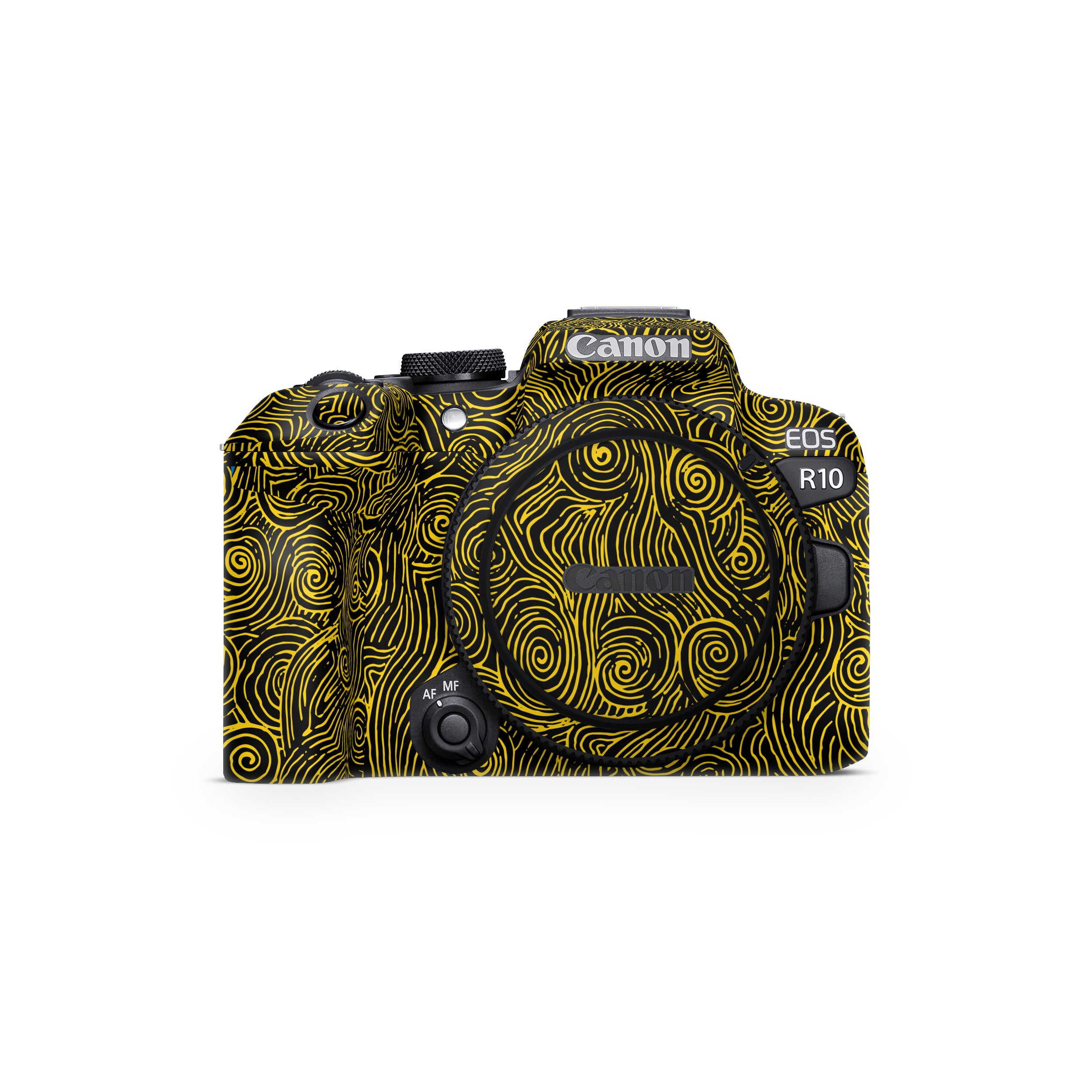 Yellow Spirals Canon EOS R10 Camera Skin