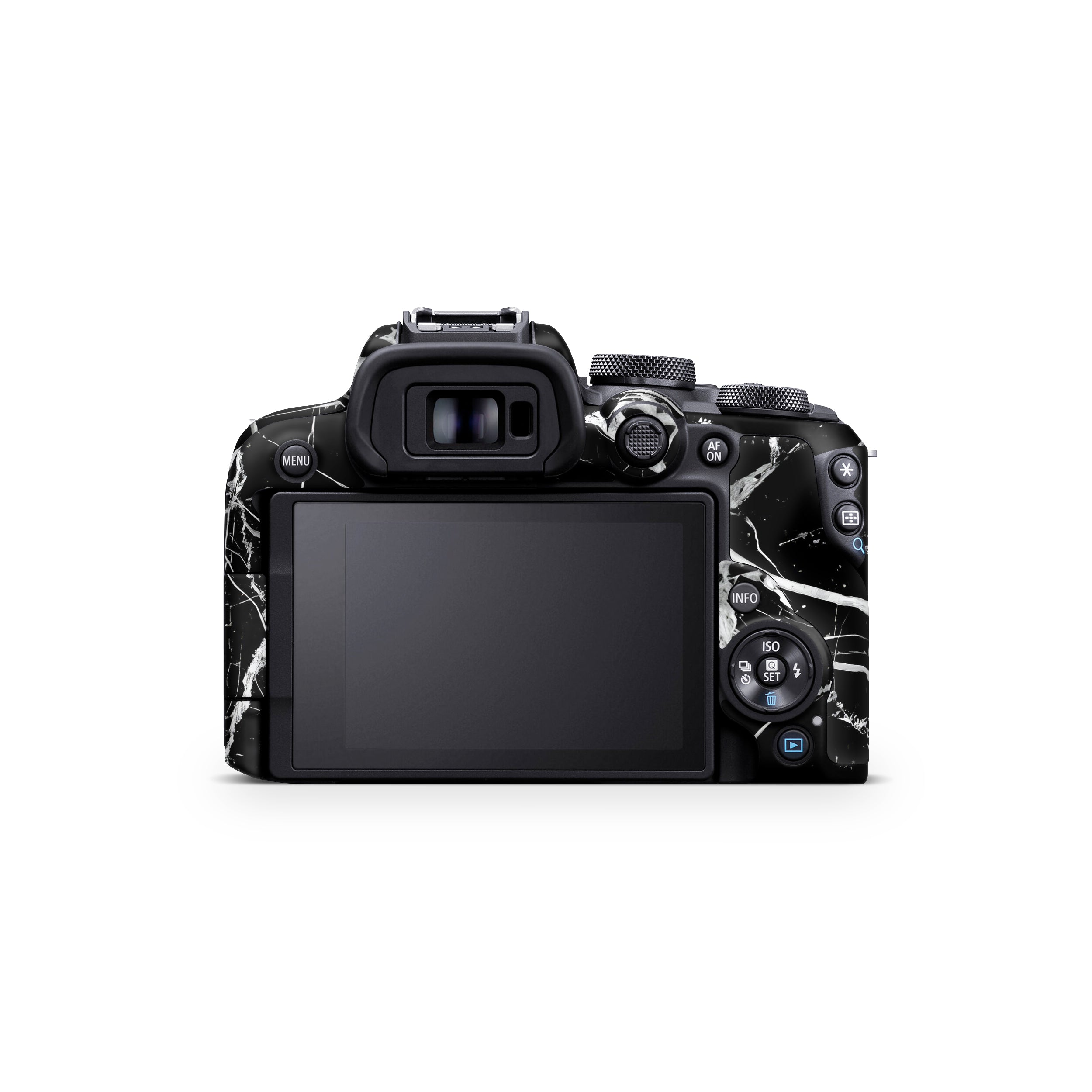 White Veins on Black Canon EOS R10 Camera Skin