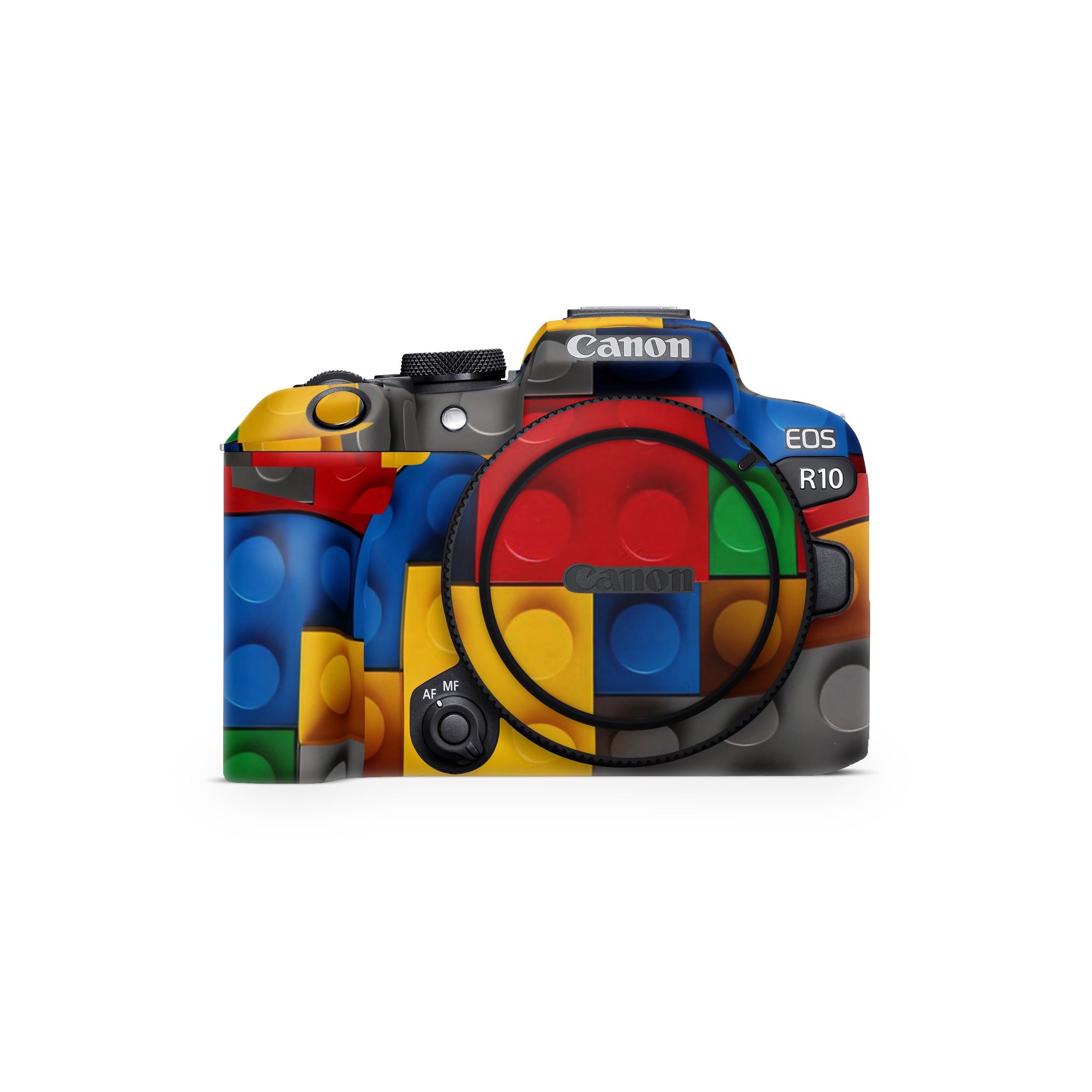 Colorful LEGO Brick Wall Pattern Canon EOS R10 Camera Skin