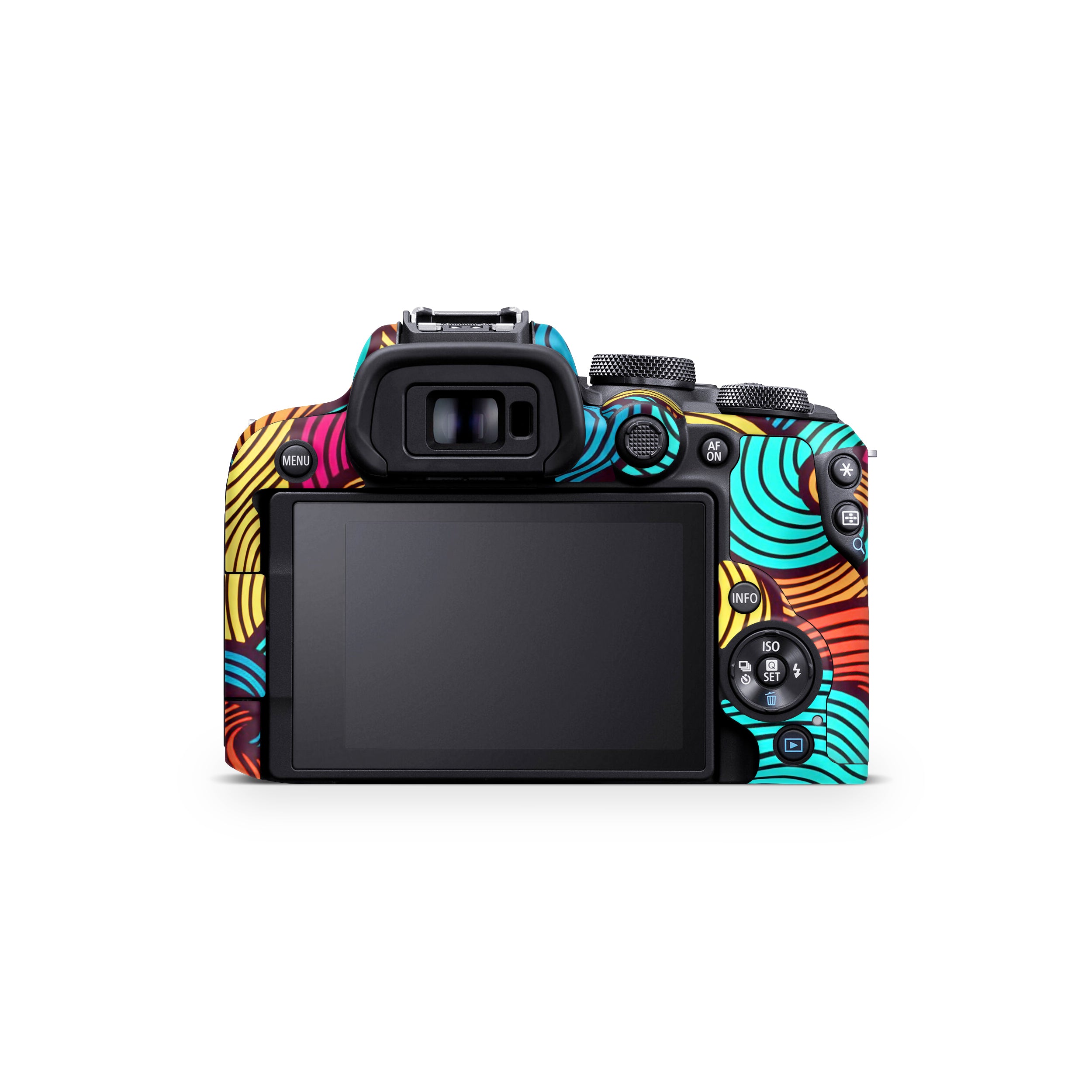 Retro Colorful Doodle Art Pattern Canon EOS R10 Camera Skin