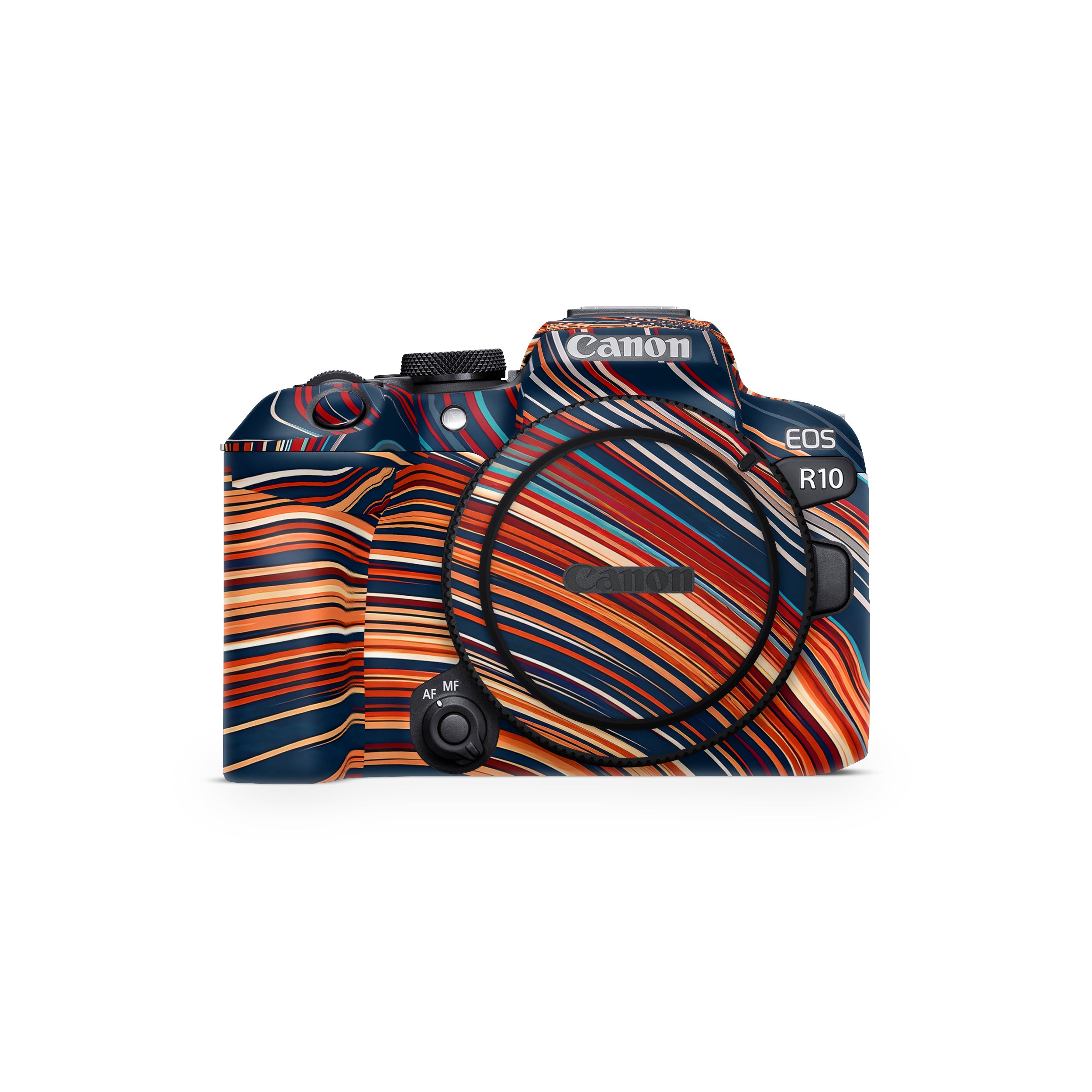 Retro Abstract Striped Swirl Canon EOS R10 Camera Skin