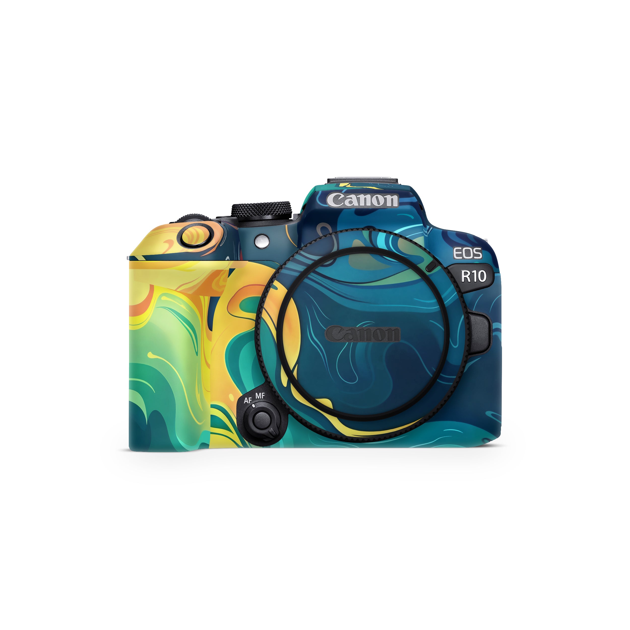 Rainbow Liquid Fusion Canon EOS R10 Camera Skin