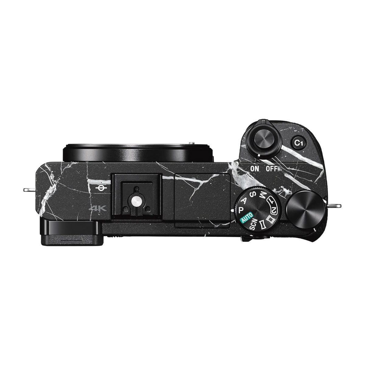 White Veins on Black Sony A6000 Camera Skins