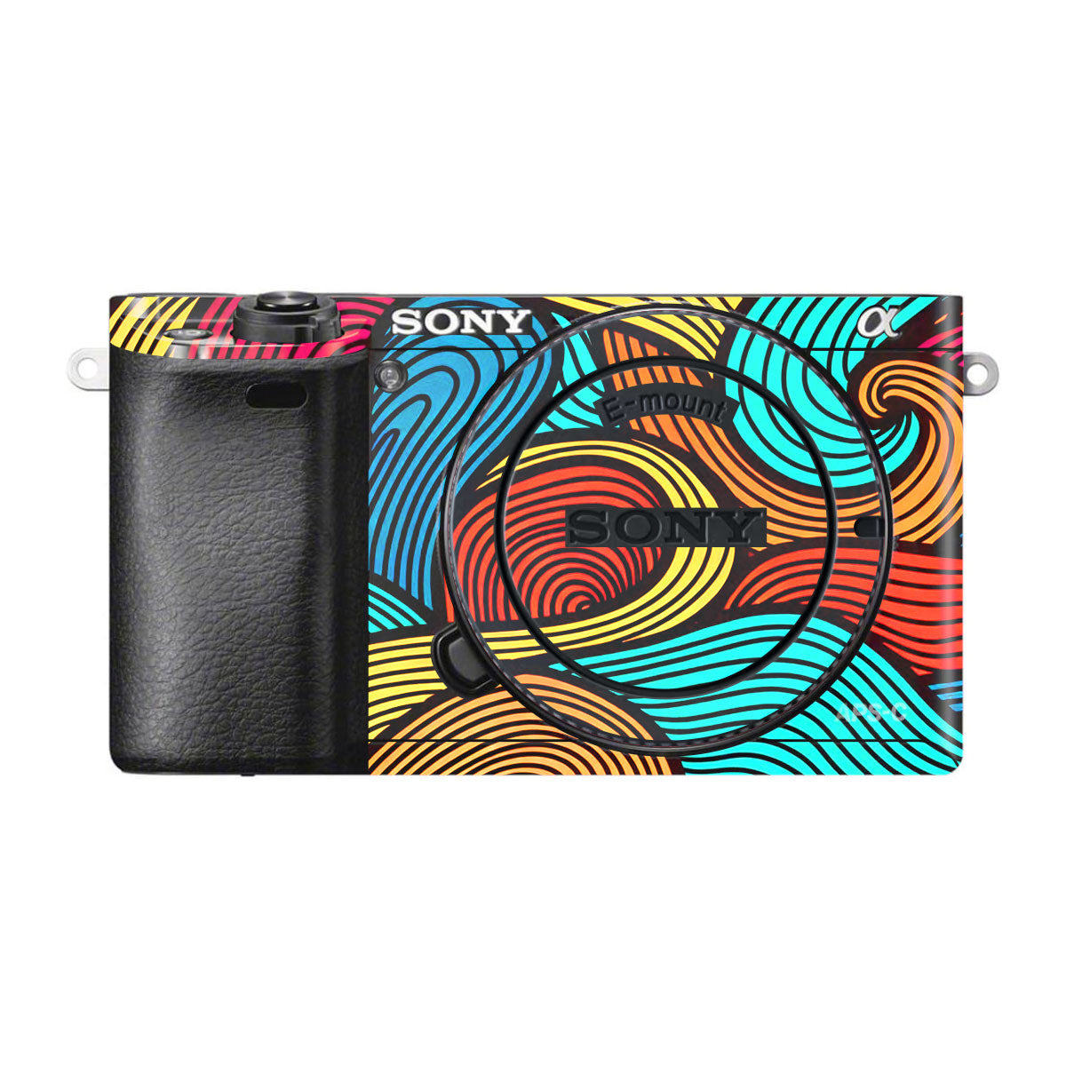 Retro Colorful Doodle Art Pattern Sony A6000 Camera Skins