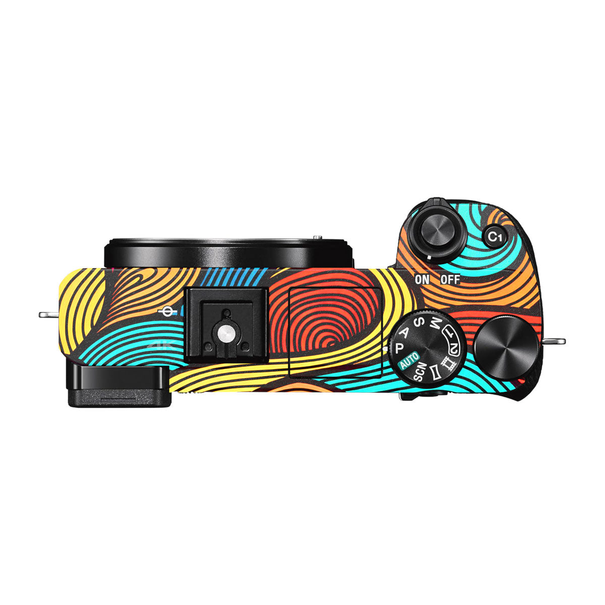 Retro Colorful Doodle Art Pattern Sony A6000 Camera Skins