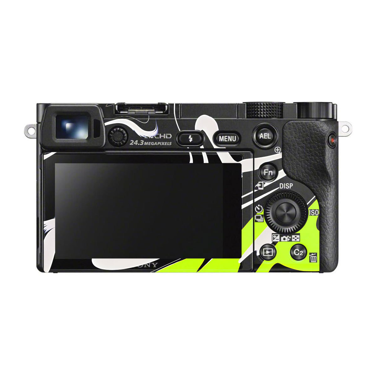Neon Green and Black Pattern Sony A6300 Camera Skins