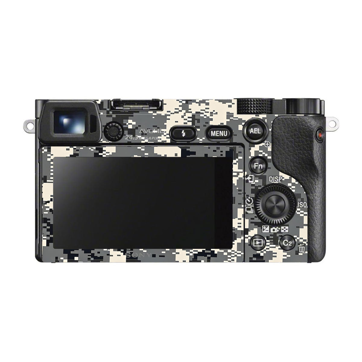 Grey Black Pixel Sony A6300 Camera Skins