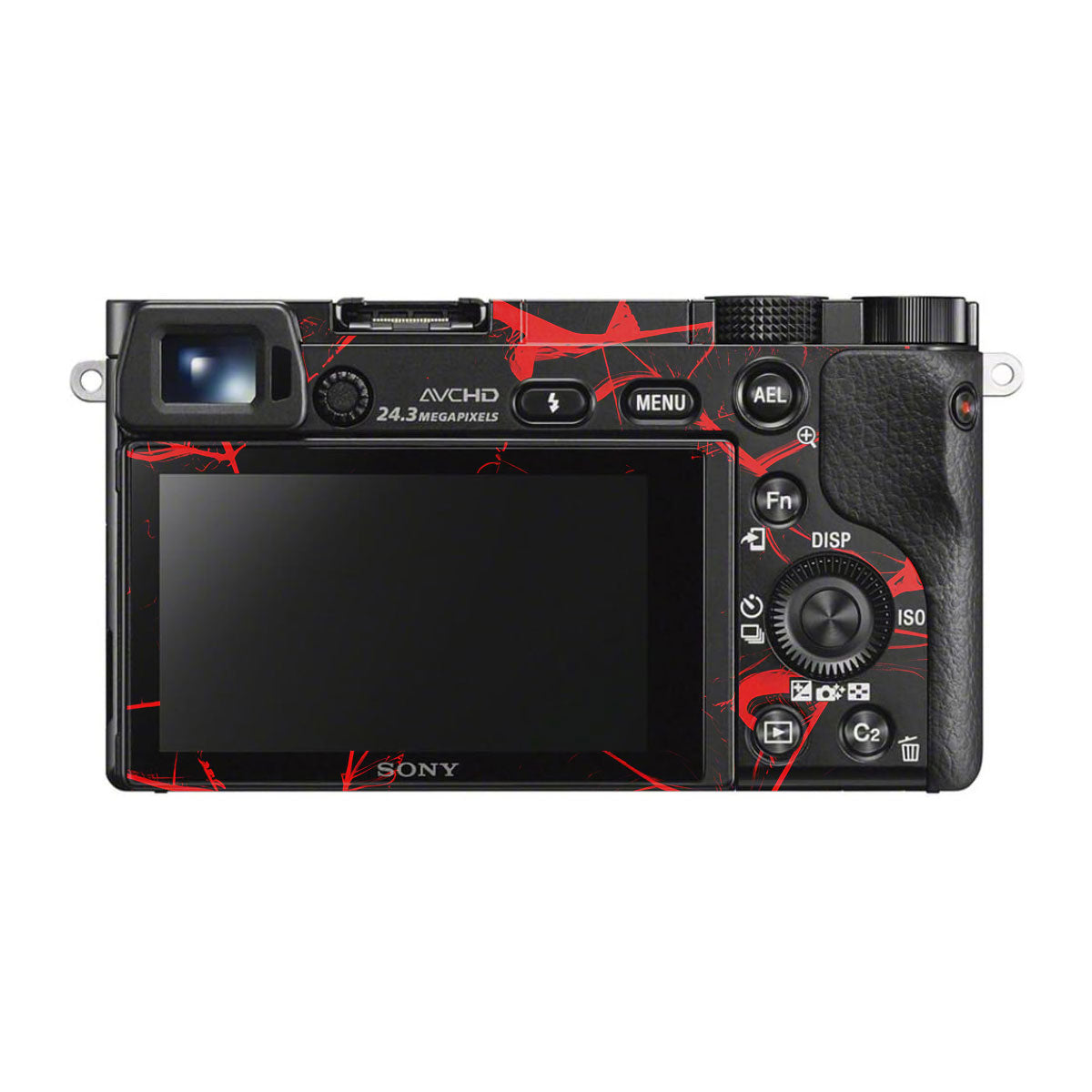 Red Neural Grid Sony A6300 Camera Skins