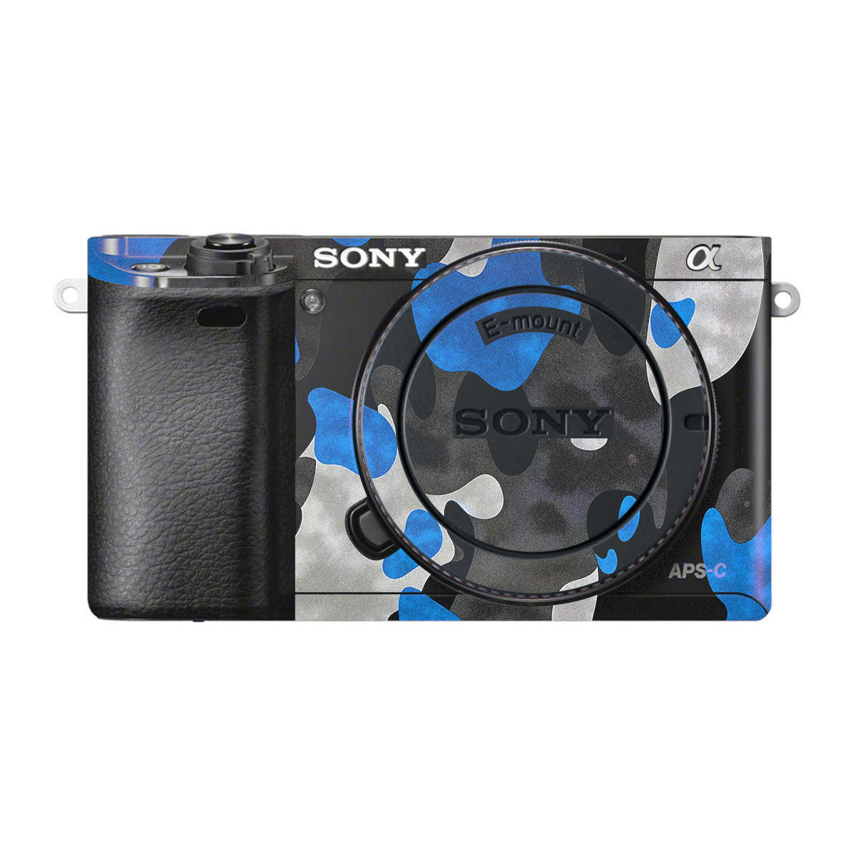Blue Grey Camo Sony A6500 Camera Skins