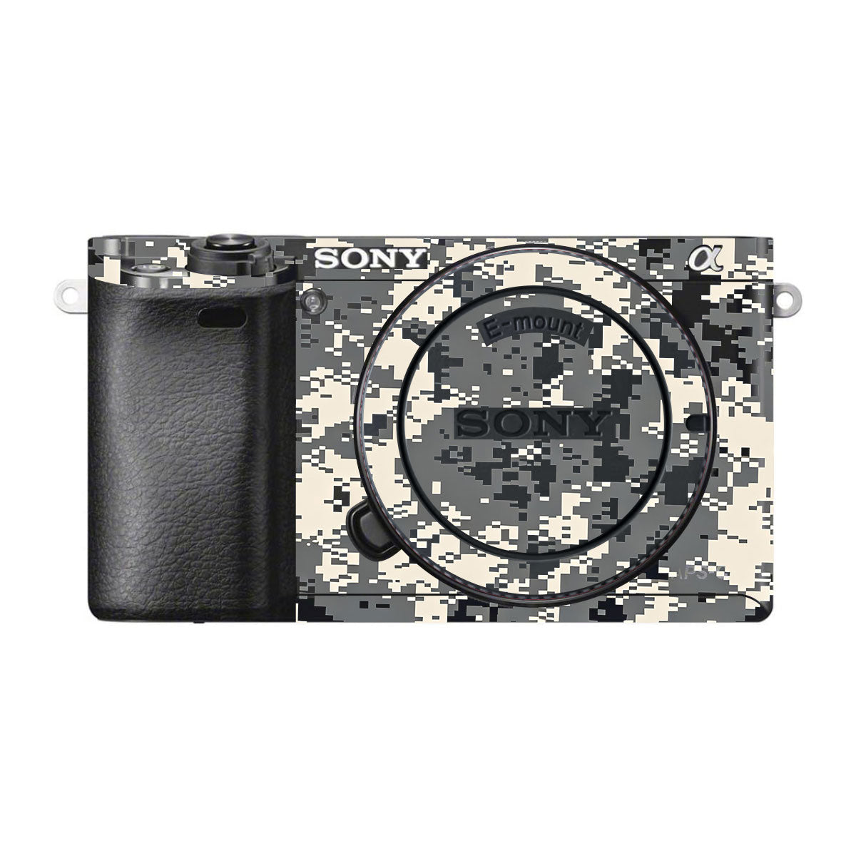 Grey Black Pixel Sony A6500 Camera Skins