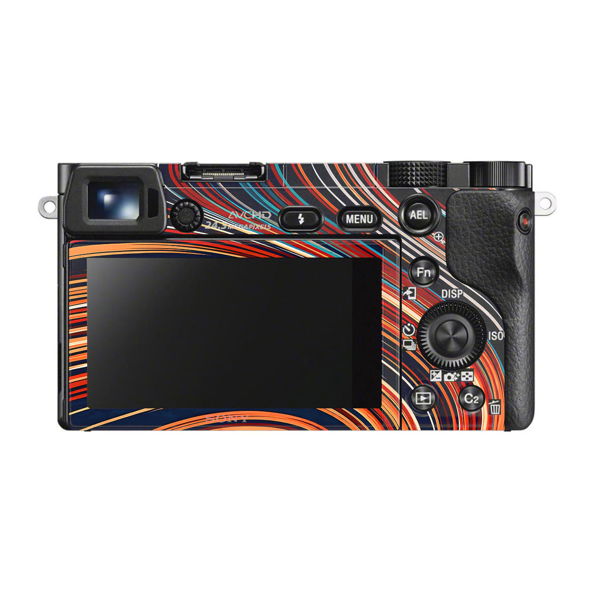 Retro Abstract Striped Swirl Sony A6500 Camera Skins