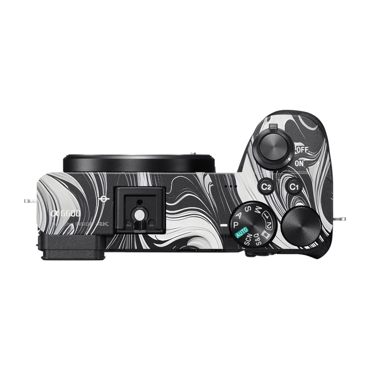 Black and White Marble Sony A6600 Camera Skins