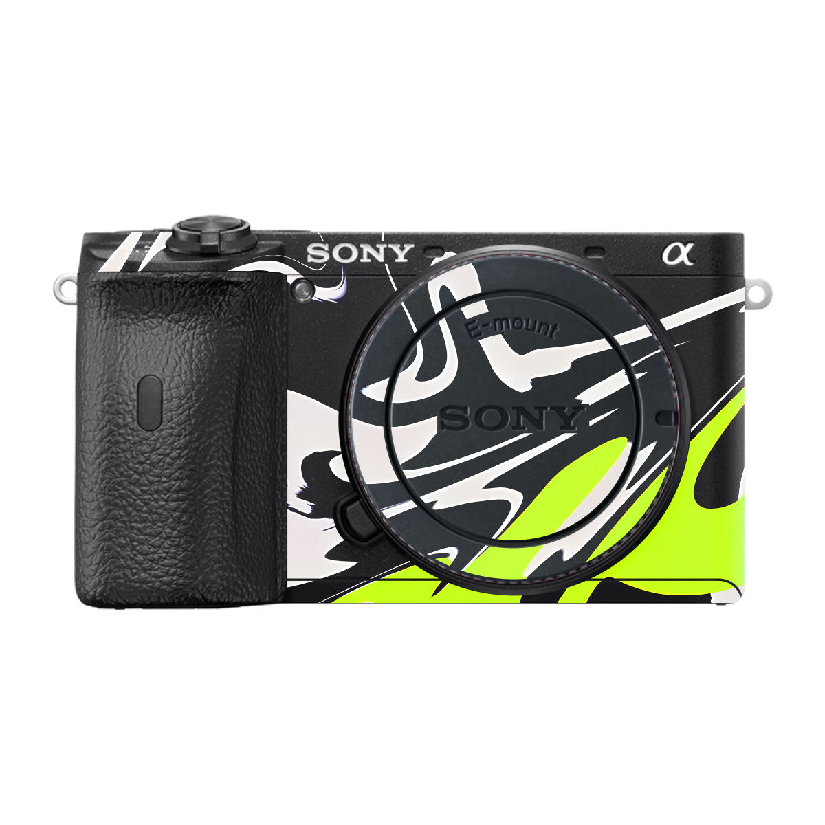Neon Green and Black Pattern Sony A6600 Camera Skins