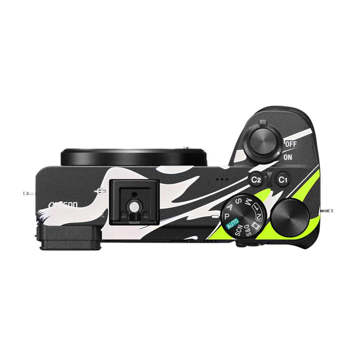 Neon Green and Black Pattern Sony A6600 Camera Skins