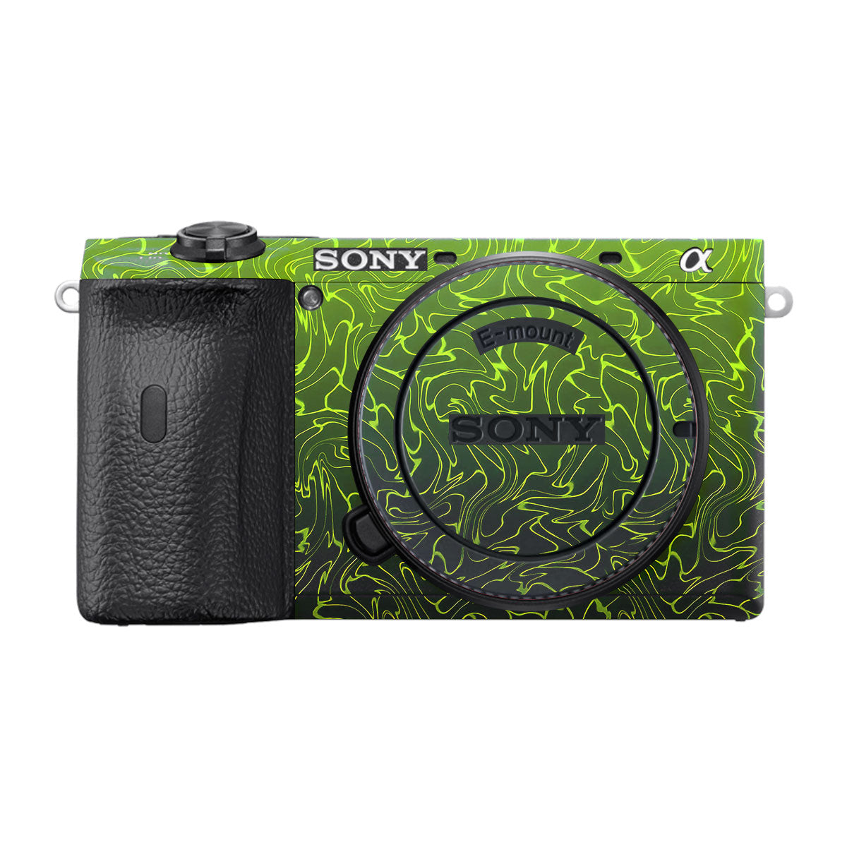 Lime Yellow to Black Gradient Sony A6600 Camera Skins