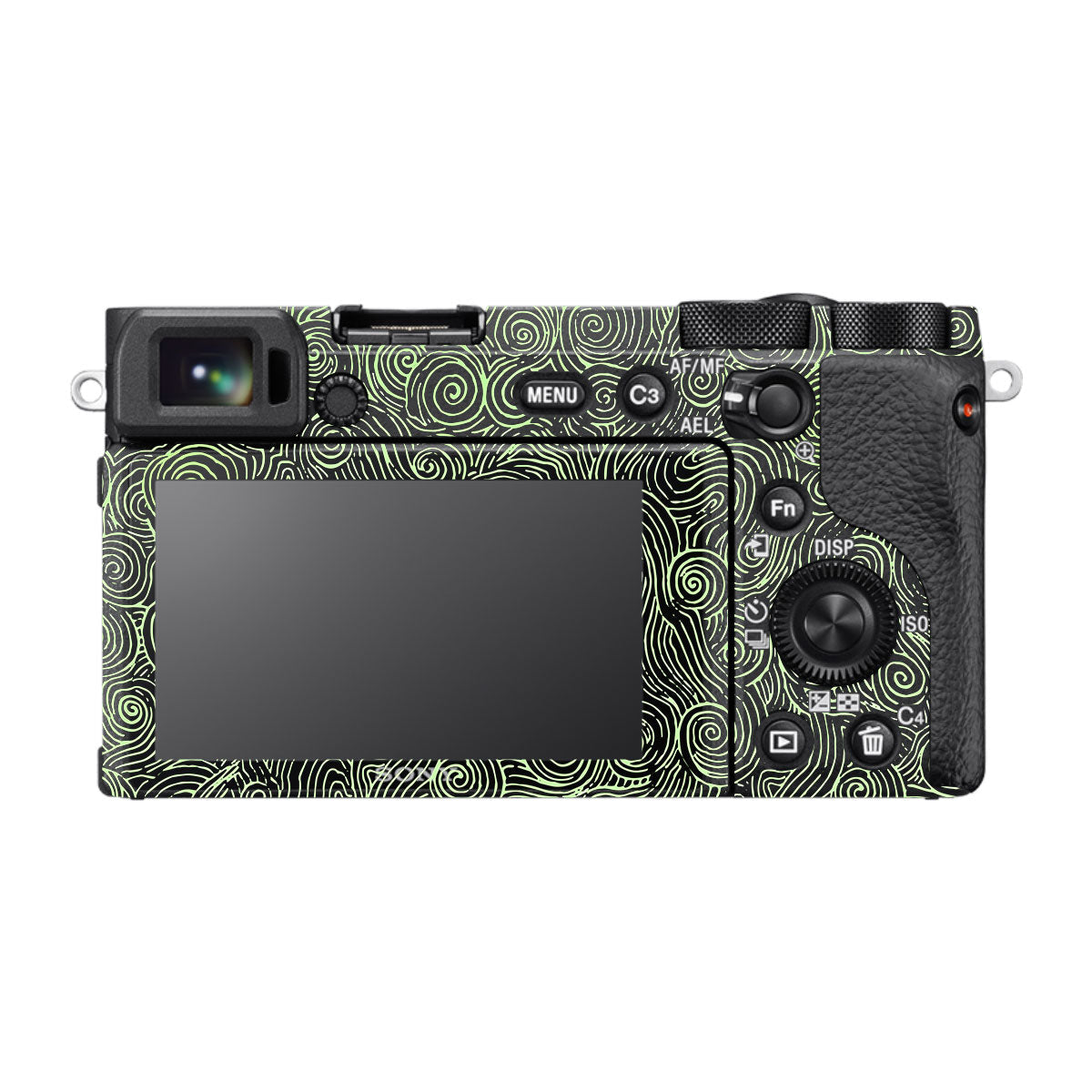 Green Spirals Sony A6600 Camera Skins