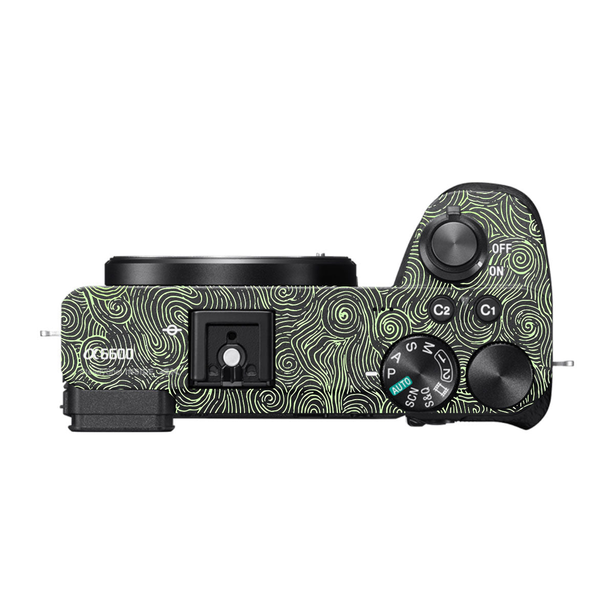 Green Spirals Sony A6600 Camera Skins