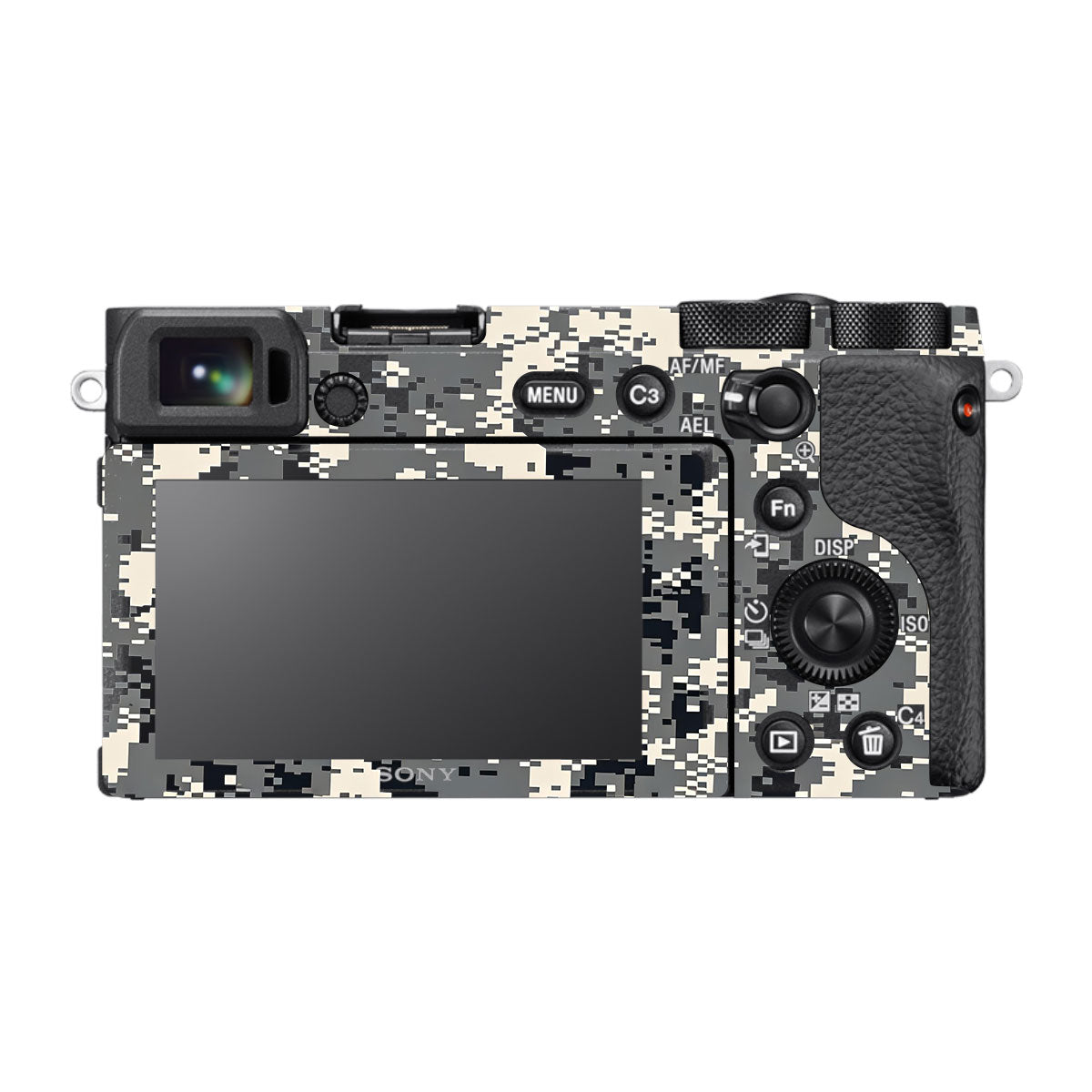 Grey Black Pixel Sony A6600 Camera Skins