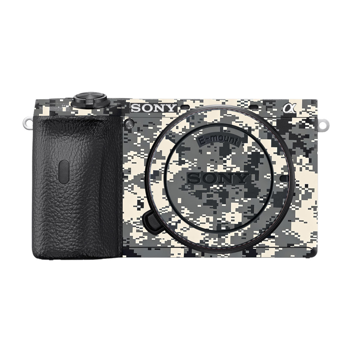 Grey Black Pixel Sony A6600 Camera Skins