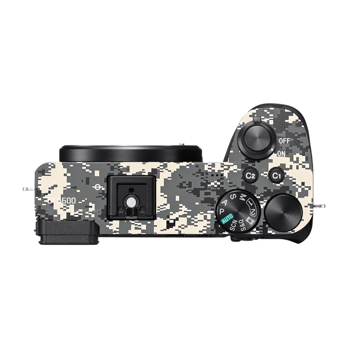 Grey Black Pixel Sony A6600 Camera Skins