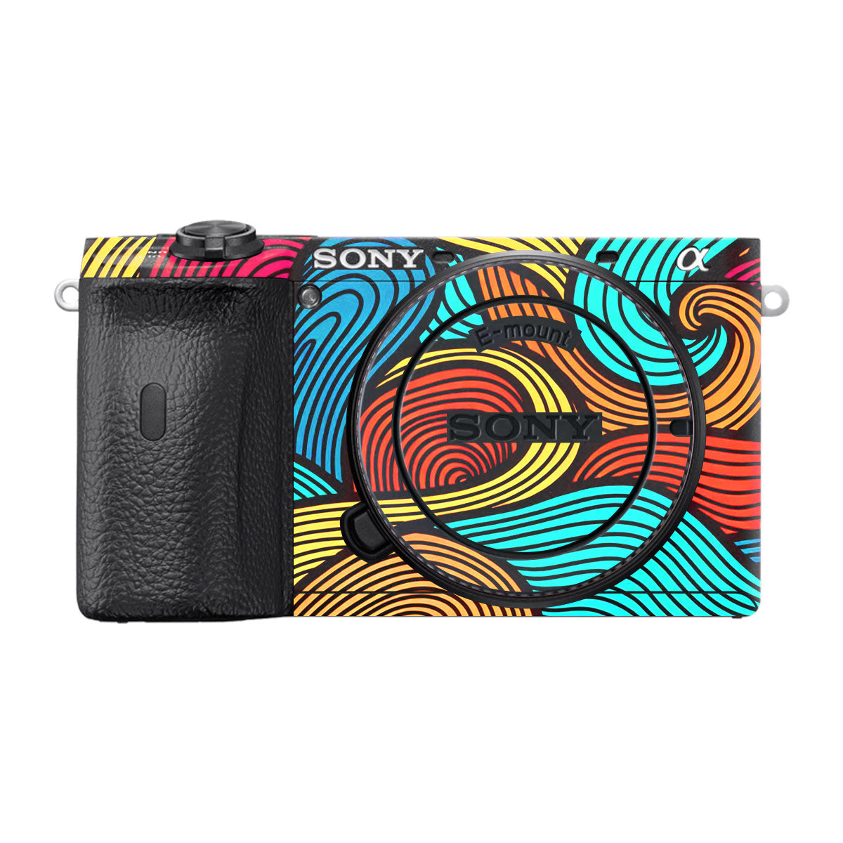 Retro Colorful Doodle Art Pattern Sony A6600 Camera Skins