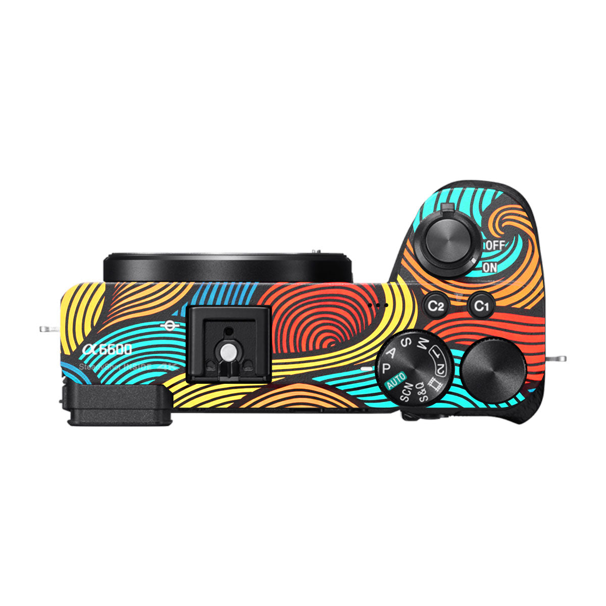 Retro Colorful Doodle Art Pattern Sony A6600 Camera Skins