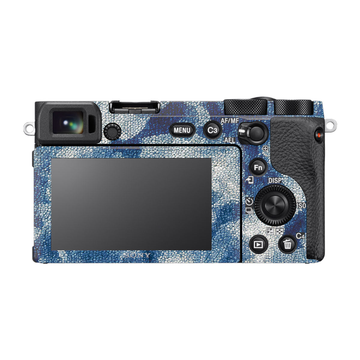 Blue Watercolor Fabric Sony A6600 Camera Skins