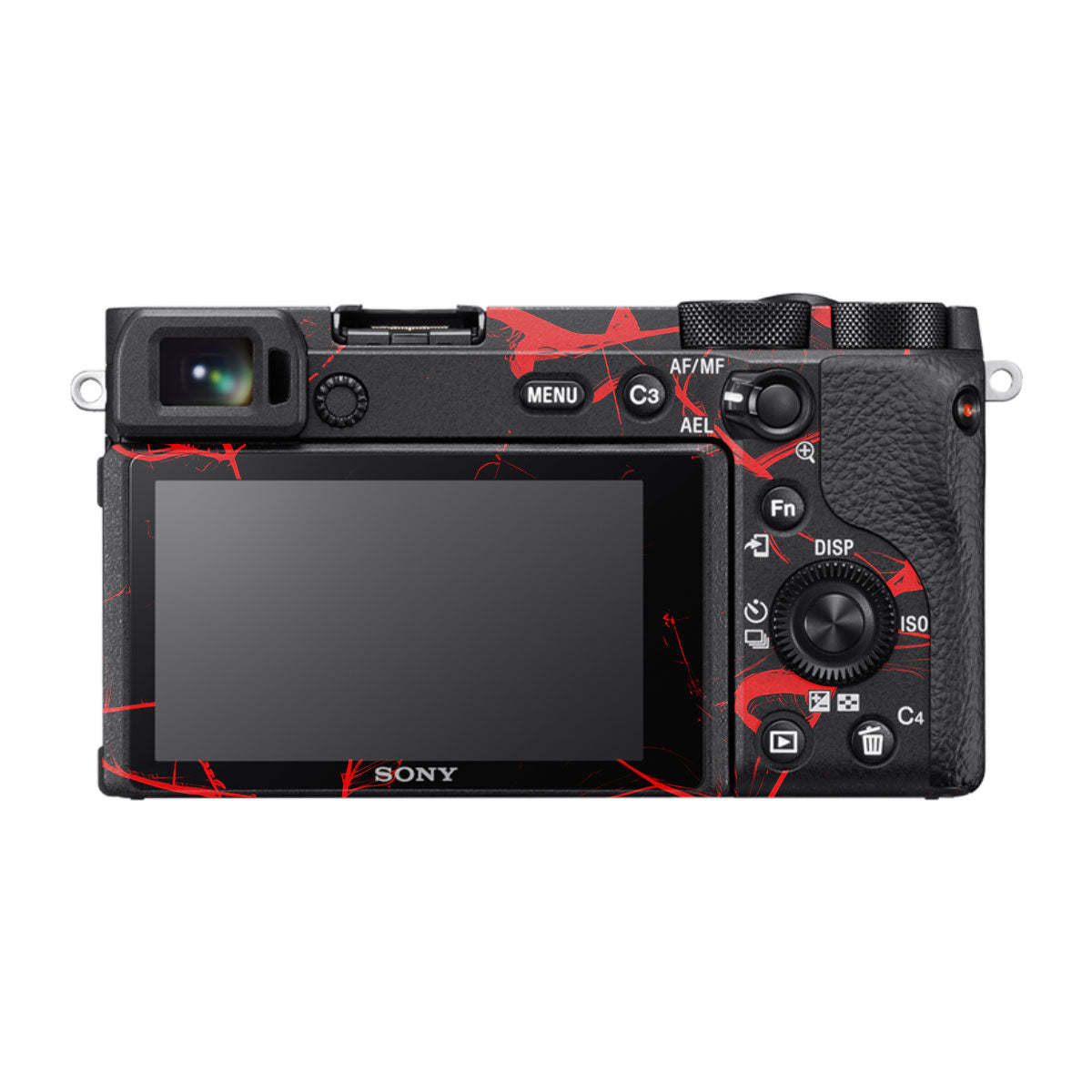 Red Neural Grid Sony A6600 Camera Skins