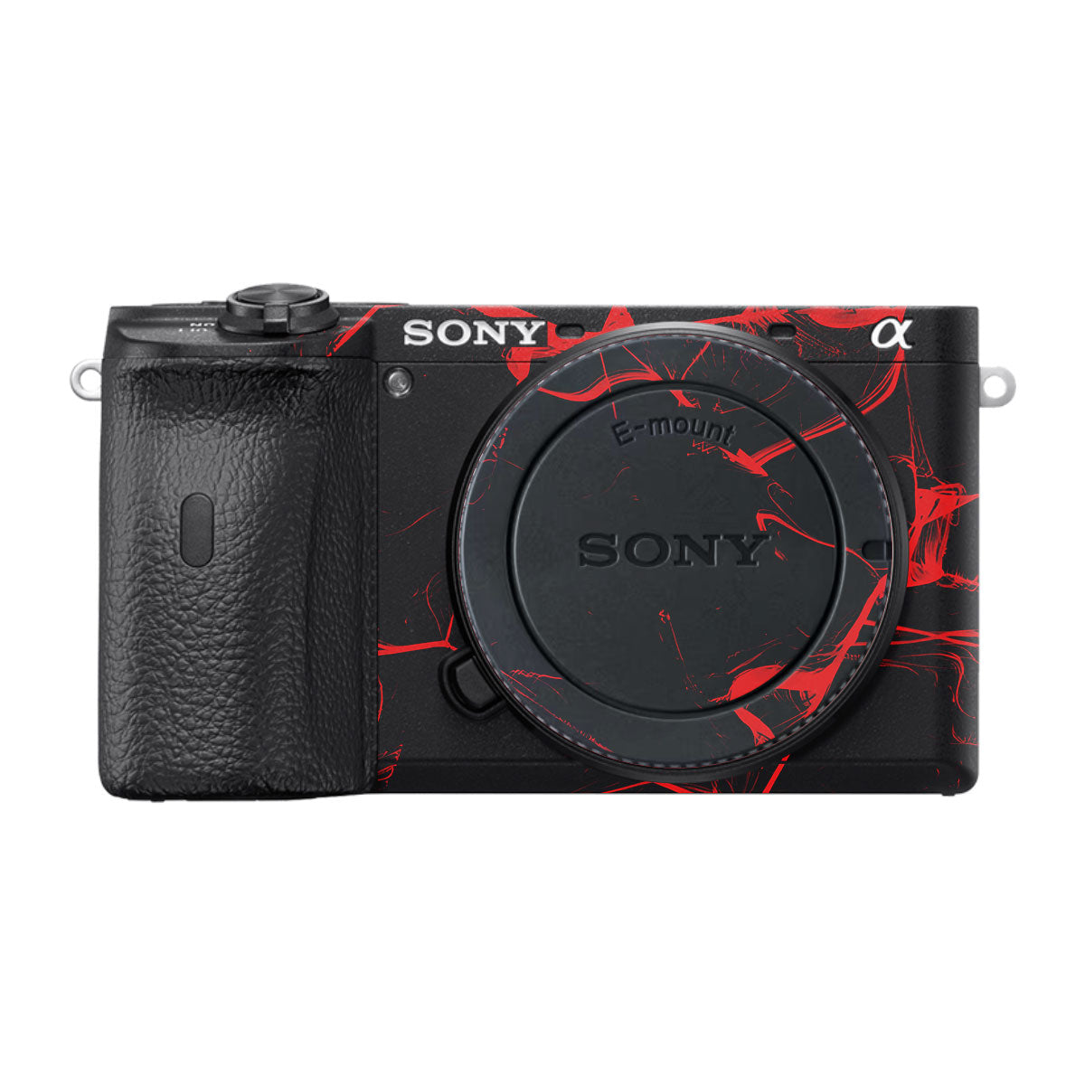 Red Neural Grid Sony A6600 Camera Skins