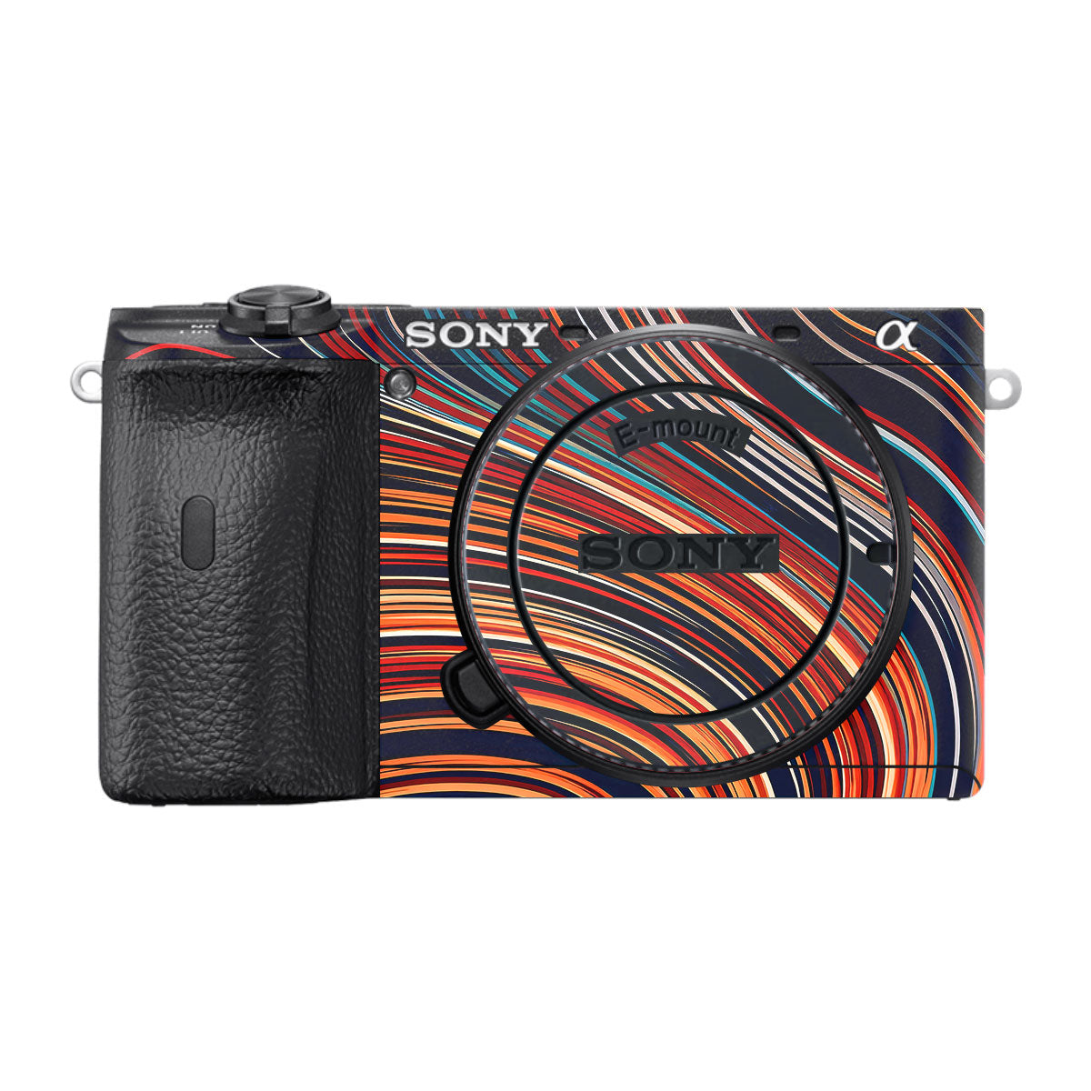 Retro Abstract Striped Swirl Sony A6600 Camera Skins