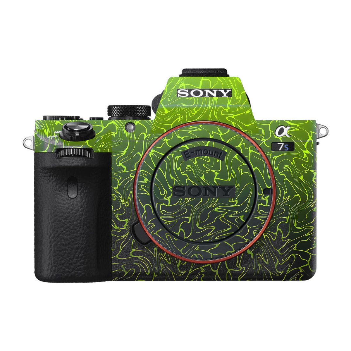 Lime Yellow to Black Gradient Sony A7S II Camera Skins