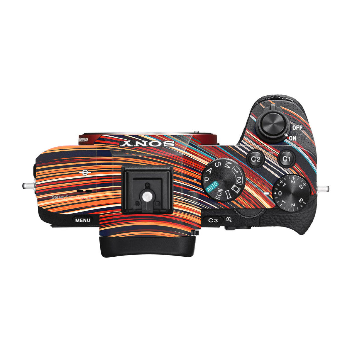 Retro Abstract Striped Swirl Sony A7S II Camera Skins