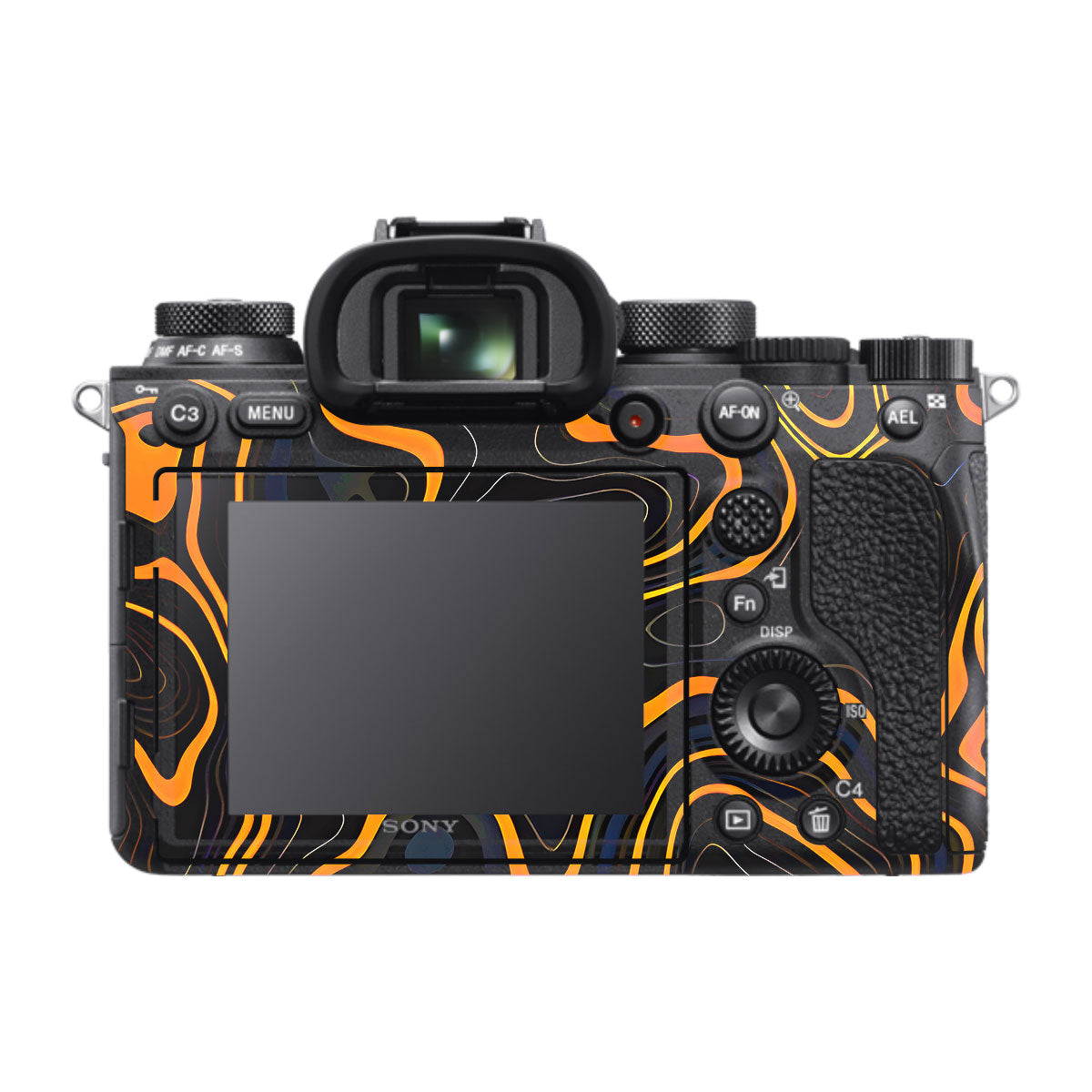 Amber Topographic Waves Sony A9 Camera Skins