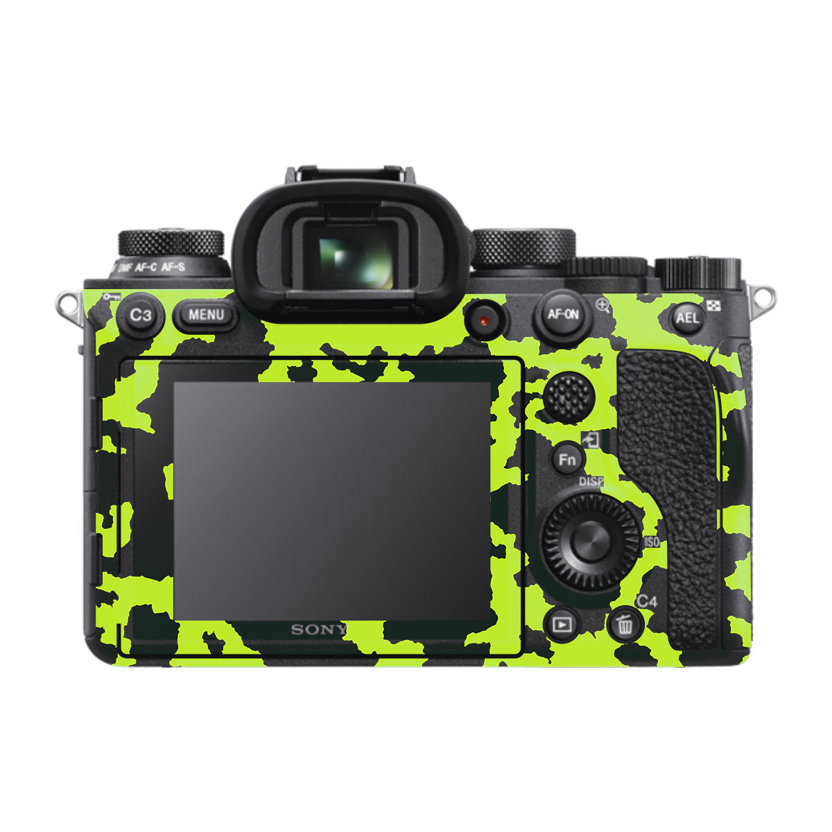 Neon Green Splatter Sony A9 Camera Skins