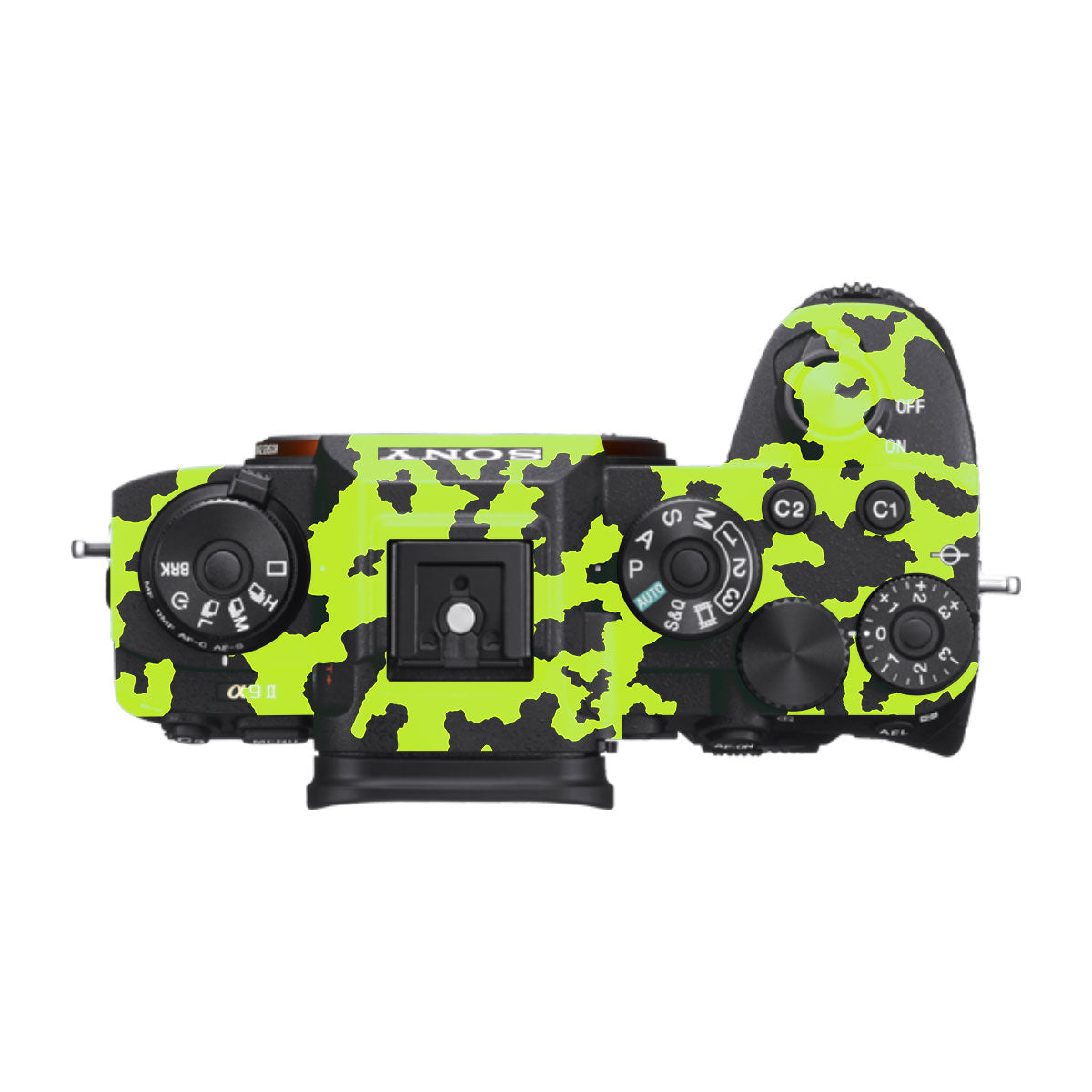 Neon Green Splatter Sony A9 Camera Skins