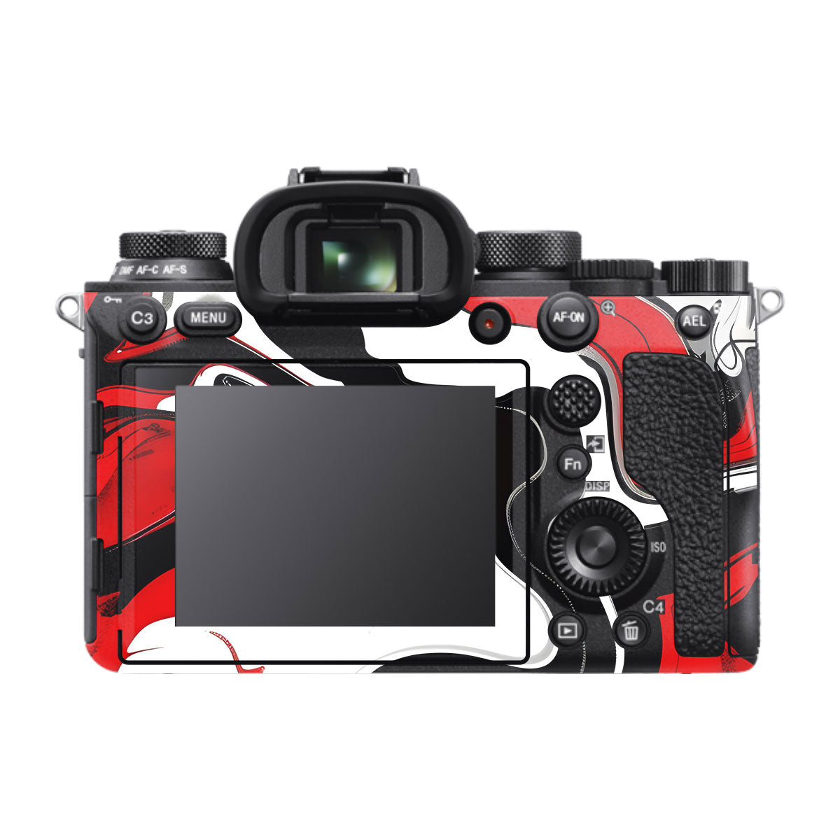 Scarlet and White Motion Sony A9 Camera Skins