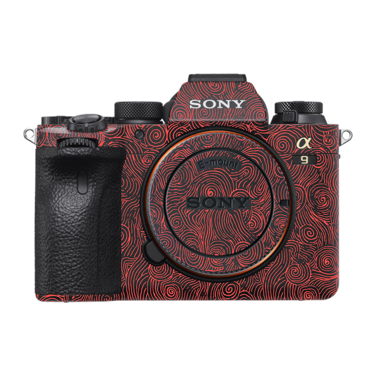 Red Spirals Sony A9 Camera Skins