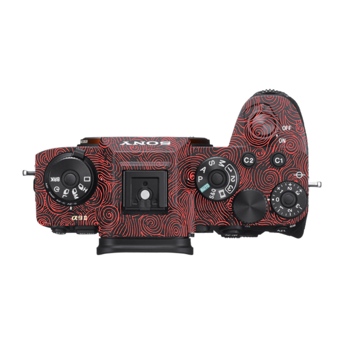 Red Spirals Sony A9 Camera Skins