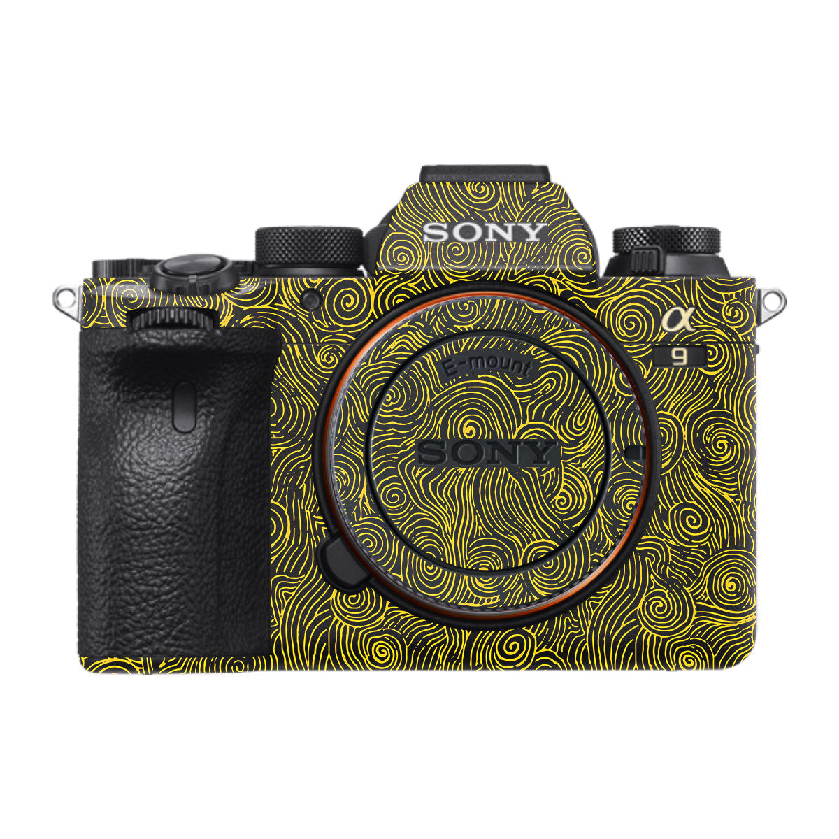 Yellow Spirals Sony A9 Camera Skins