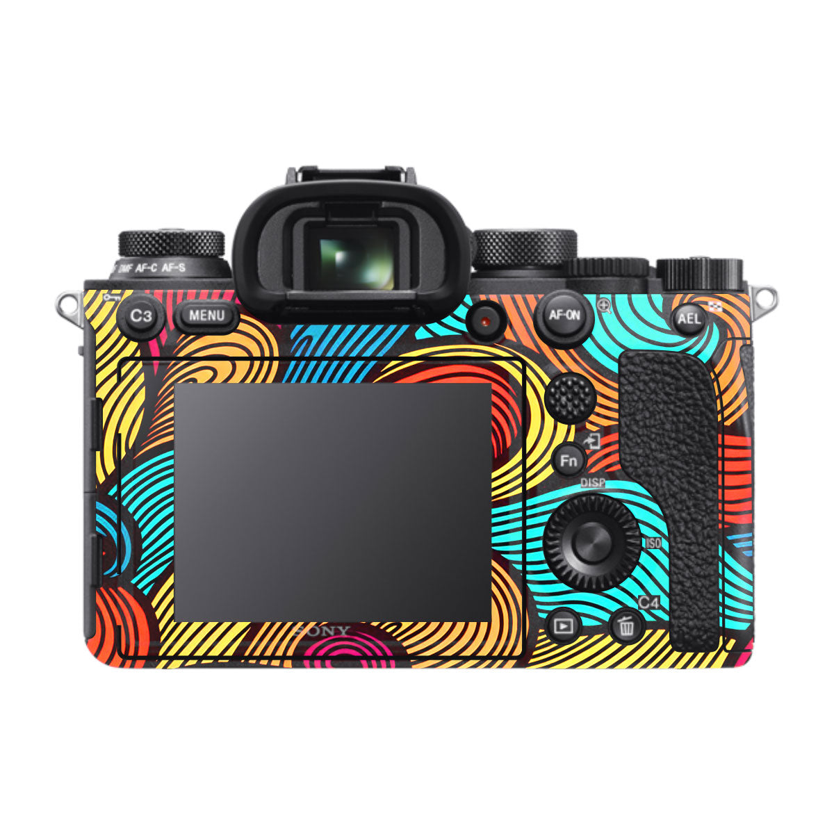 Retro Colorful Doodle Art Pattern Sony A9 Camera Skins
