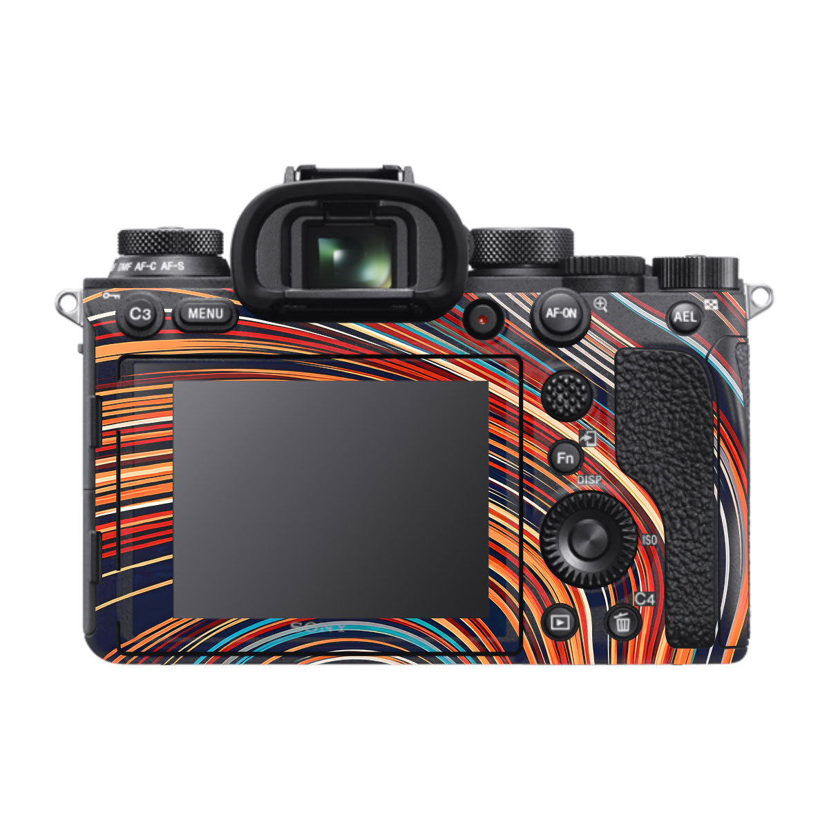 Retro Abstract Striped Swirl Sony A9 Camera Skins