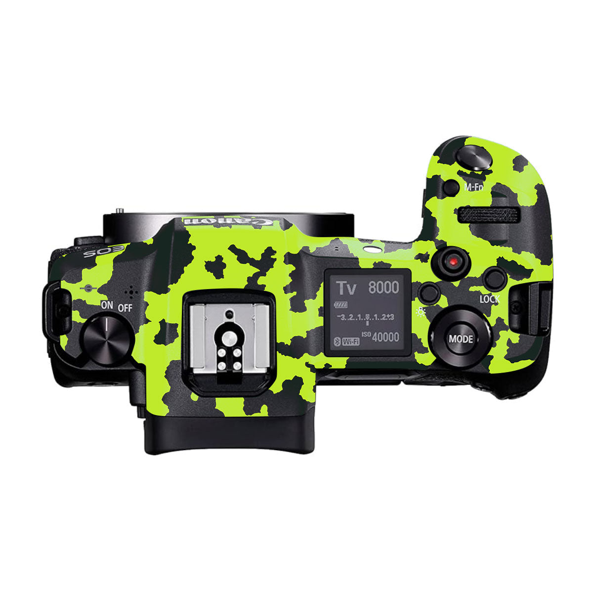 Neon Green Splatter Canon EOS R Camera Skins